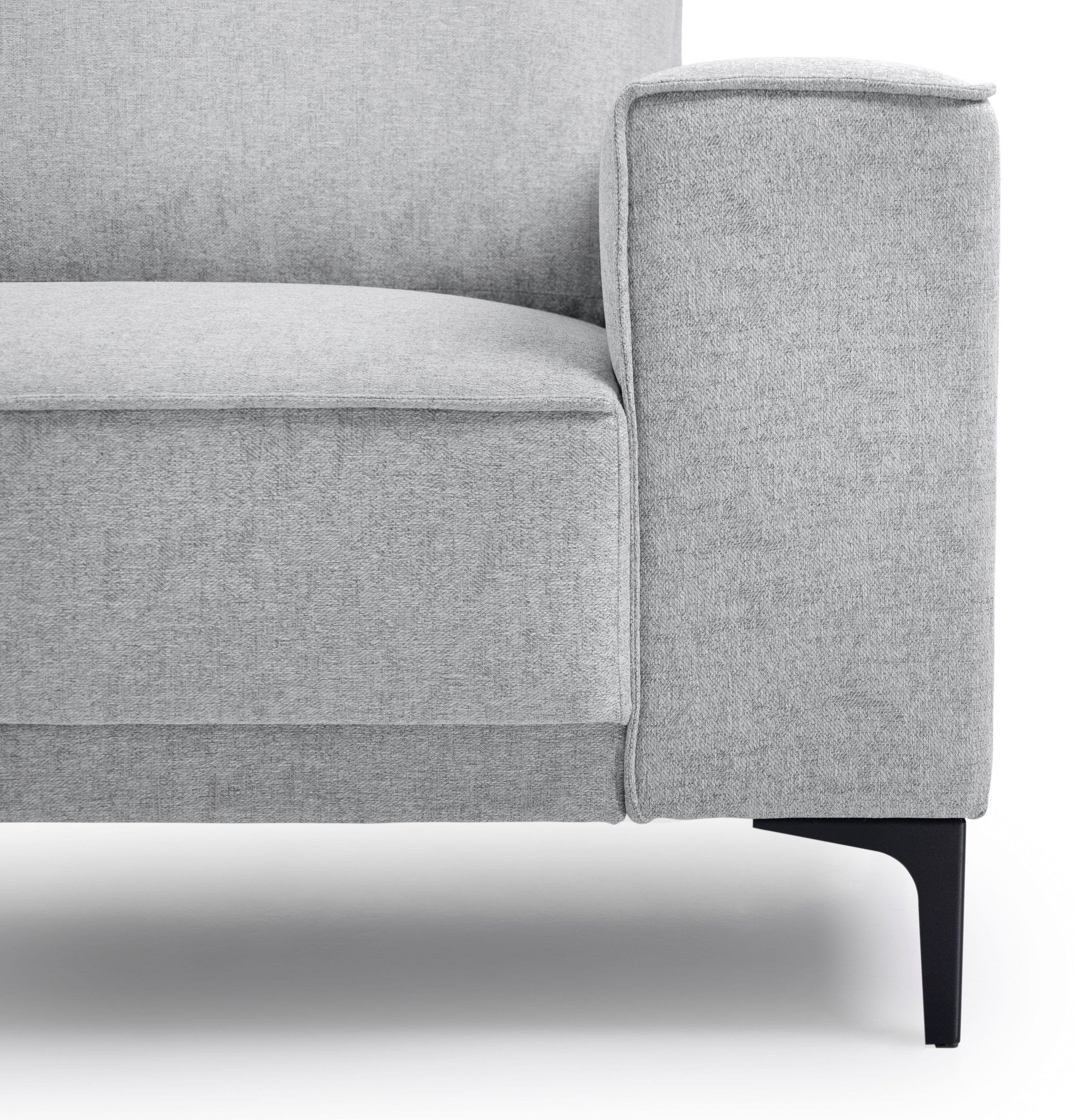 Places of Style Wohnlandschaft »XXL Sofa Oland, Struktur, Flachgewebe, Luxus-Microfaser, Boucle«, U-Form, 342 cm, Wellenunterfederung, Skandi-Design, Metallfüße