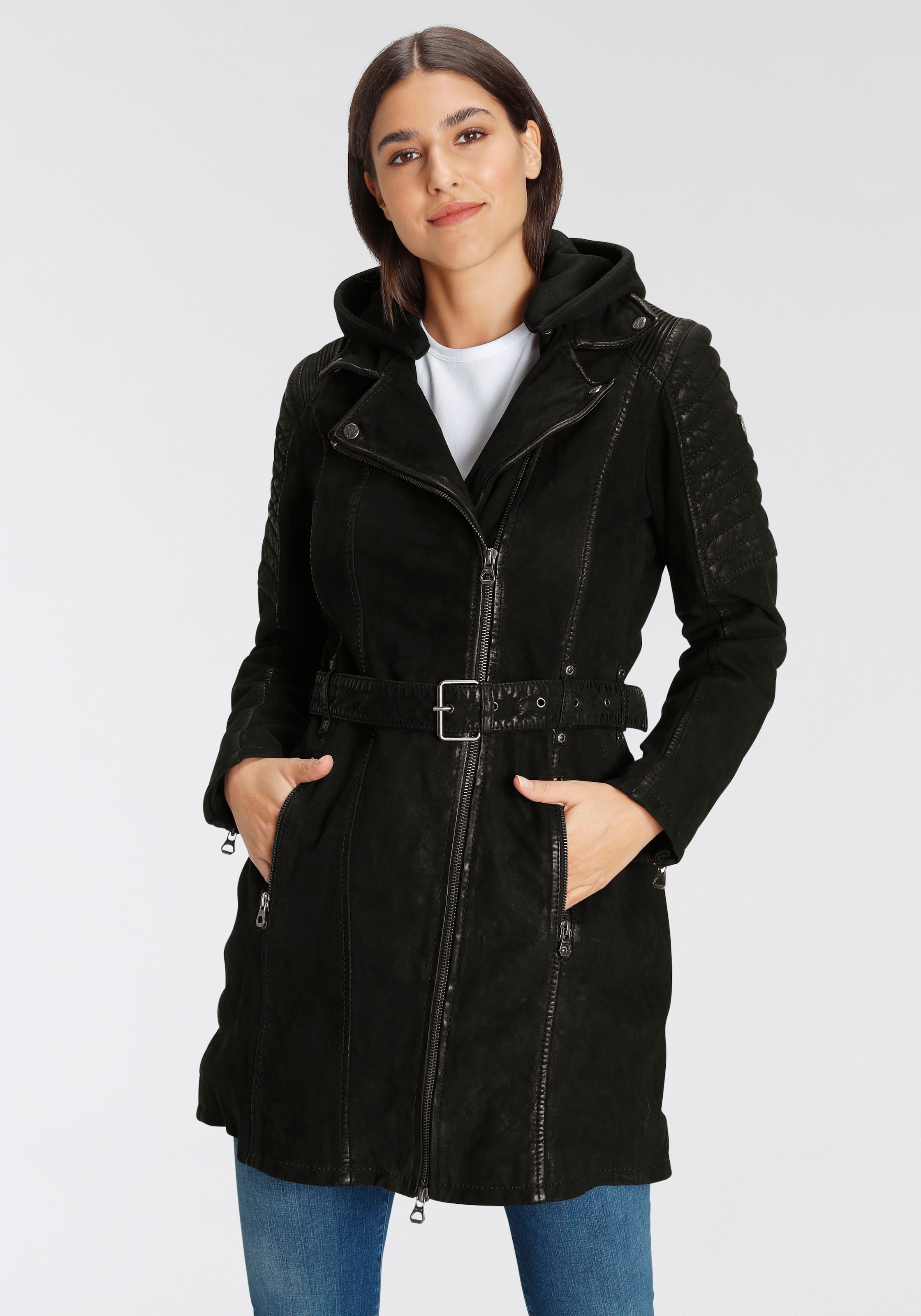 Gipsy Lederjacke »CYARA«, mit Kapuze, Lederjacke mit abnehmbarem Kapuzen-Inlay aus... kaufen