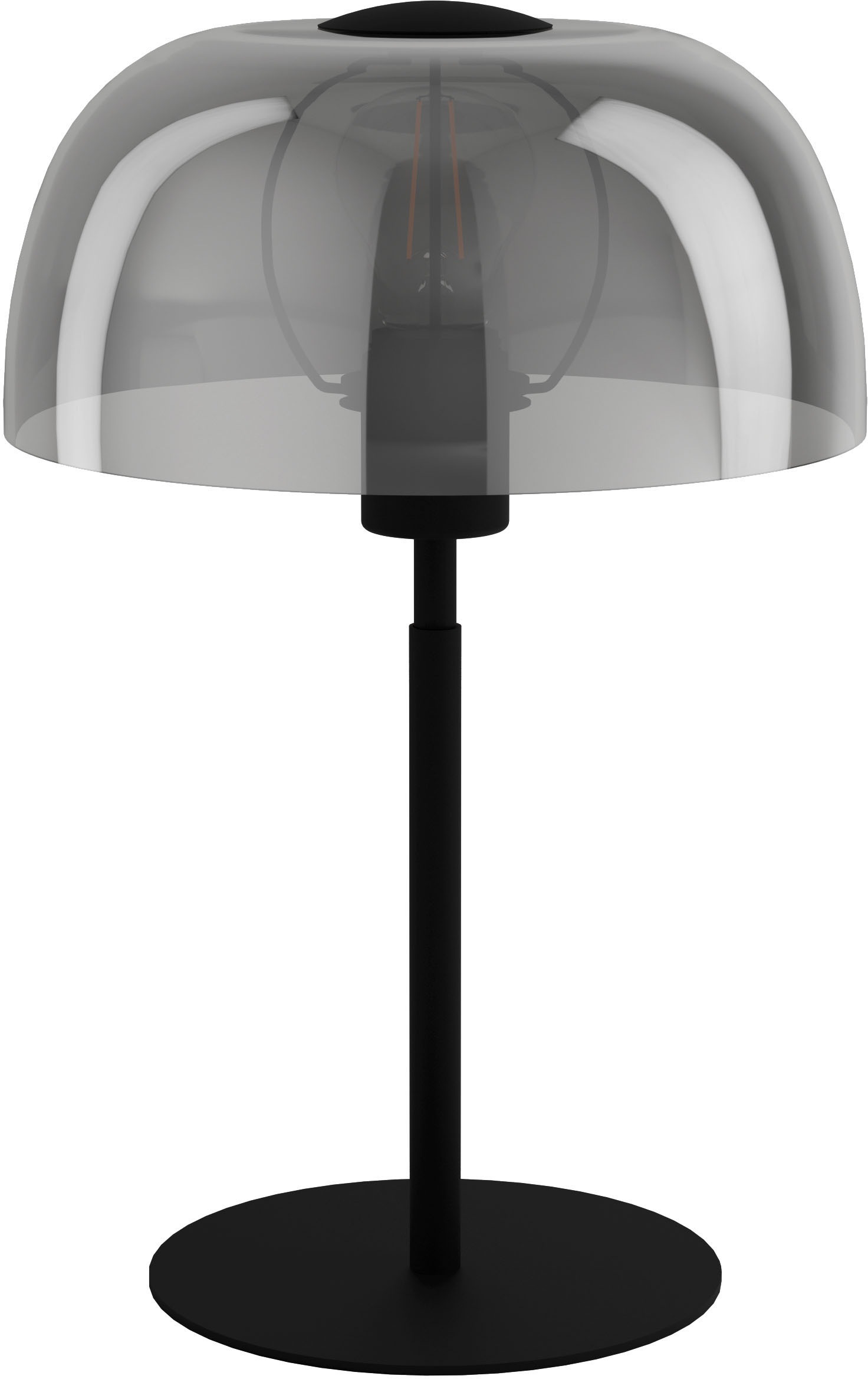 EGLO Tischleuchte »SOLO 2 Tischlampe, Stahl und Glas, E27, IP20, Wohnzimmerlampe, Lampe«, Leuchtmittel E27   Leuchtmittel wechselbar-ohne Leuchtmittel, Tischleuchte, H41,5 x Ø26 cm, schwarz, 1X40W exkl.