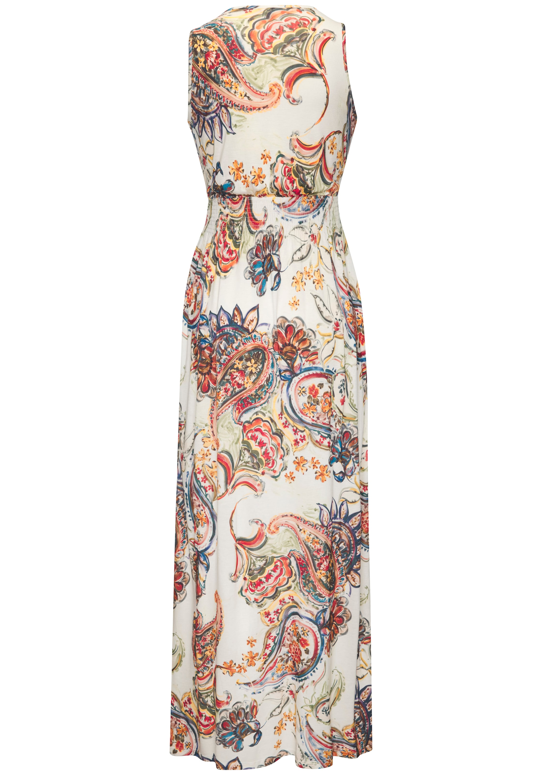 LASCANA Maxikleid, mit buntem Paisleydruck und verstellbarem Ausschnitt, Sommerkleid