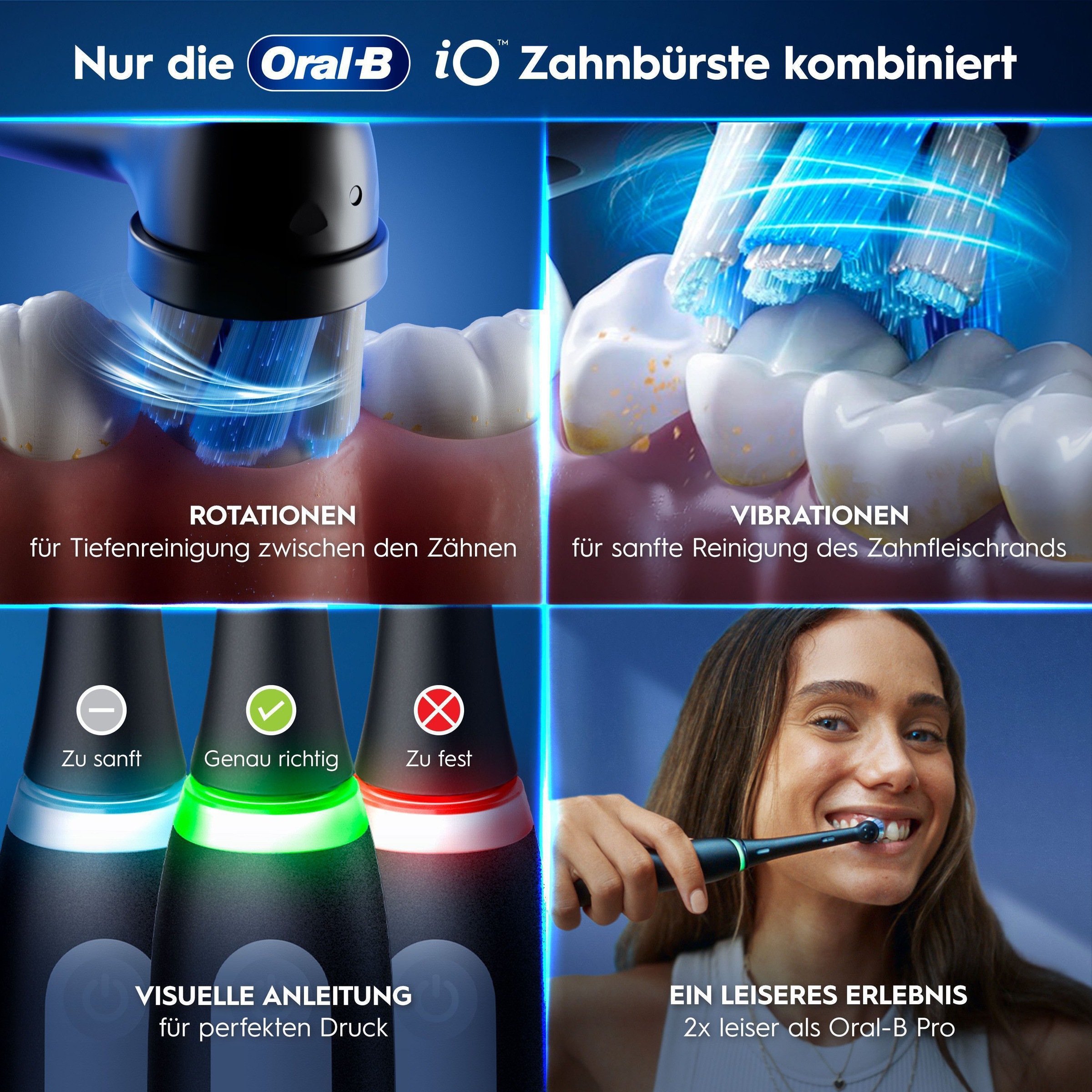 Oral-B Elektrische Zahnbürste »iO Series 3 Doppelpack« 2 Stk. Aufsteckbürsten Magnet-Technologie