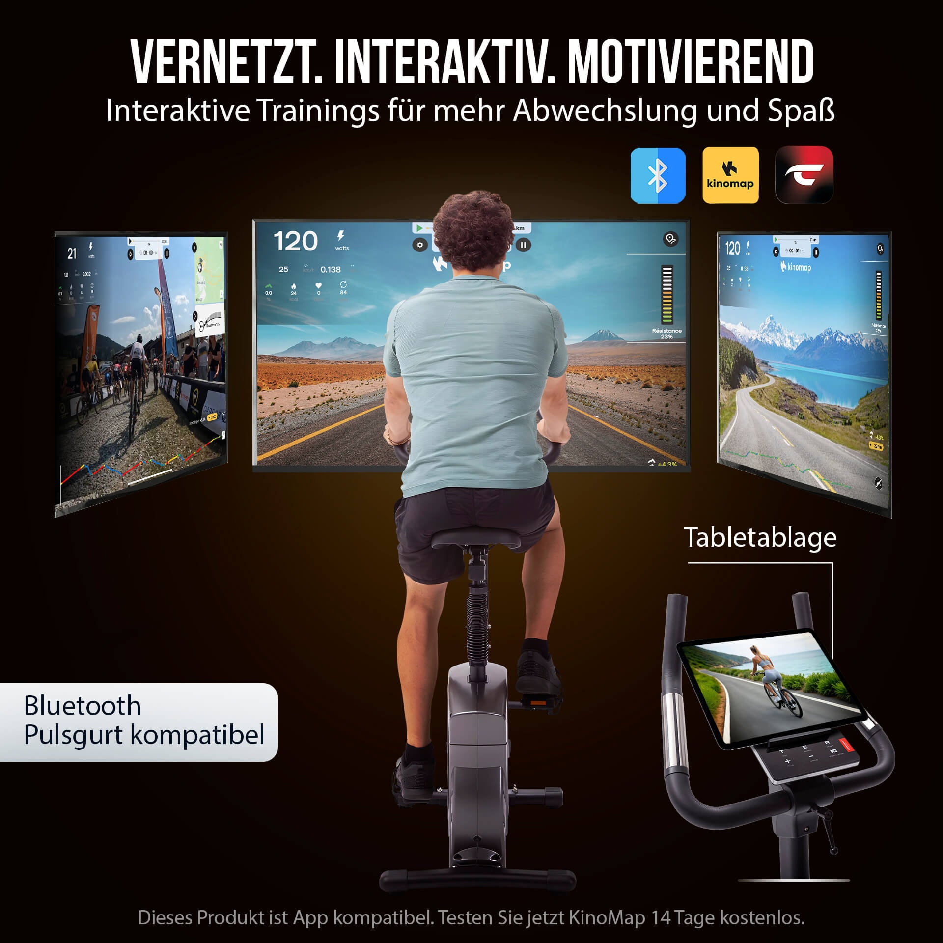 Christopeit Sport® Ergometer »ET 6« 150 kg max. Benutzergewicht, Fahrrad, 24 Widerstandsstufen