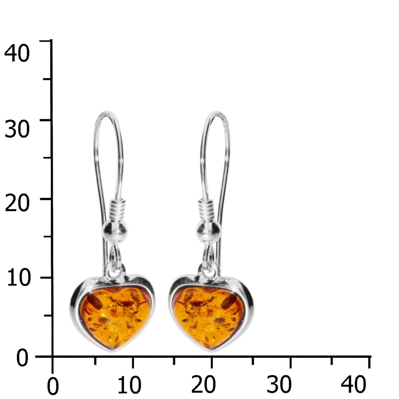 OSTSEE-SCHMUCK Paar Ohrhänger »- Herz 11 mm - Silber 925/000 - Bernstein«