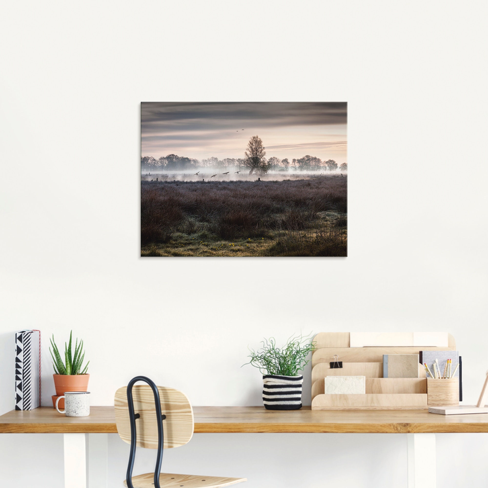 Artland Glasbild »Notlandung«, Wiesen & Bäume, (1 St.), in verschiedenen Größen