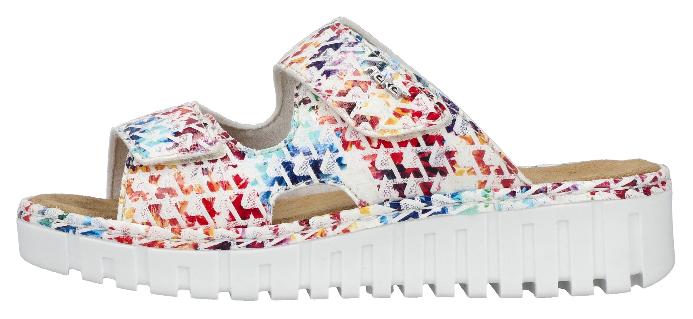 Rieker Pantolette, Sommerschuh, Schlappen, Hausschuh mit modischer Plateausohle