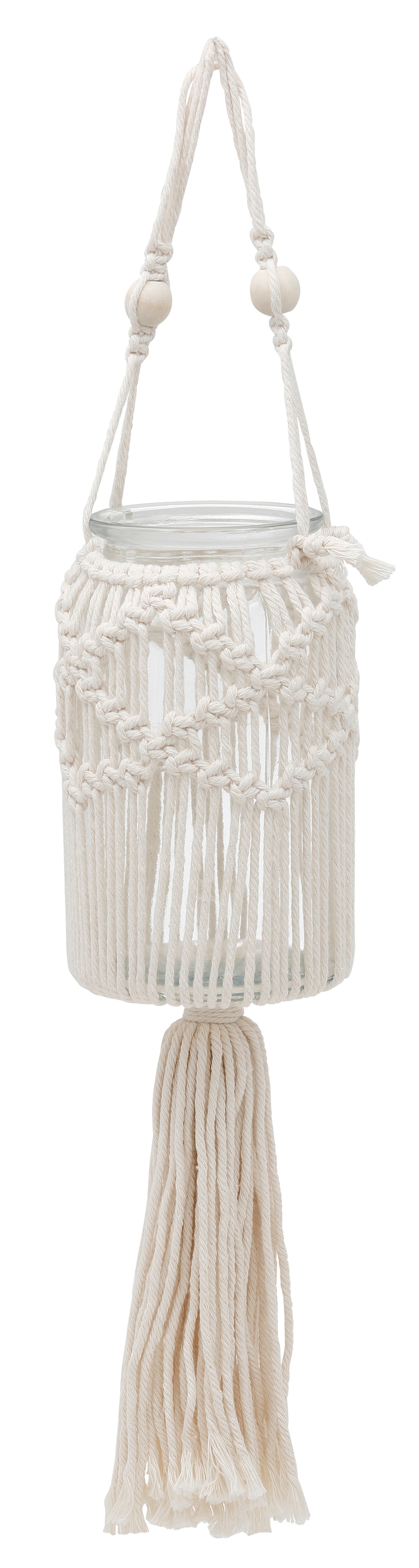 Timbers Hängewindlicht Ø und Baumwolle, aus zum bei 10,5 cm Glas Makramee, (1 St.), kaufen OTTO Eulonia »Kerzenhalter Hängen«