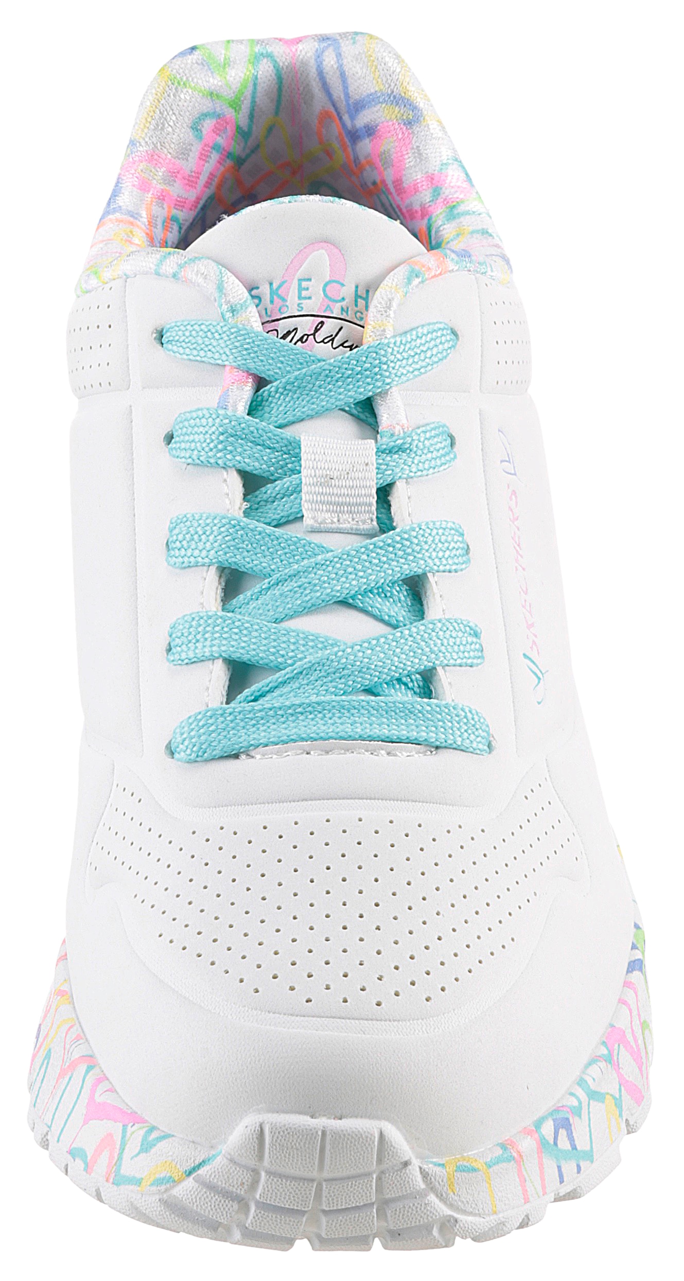 Skechers Sneaker »UNO LITE-LOVELY LUV«, Schnürschuh mit bedruckter Sohle, Größenschablone zum Download