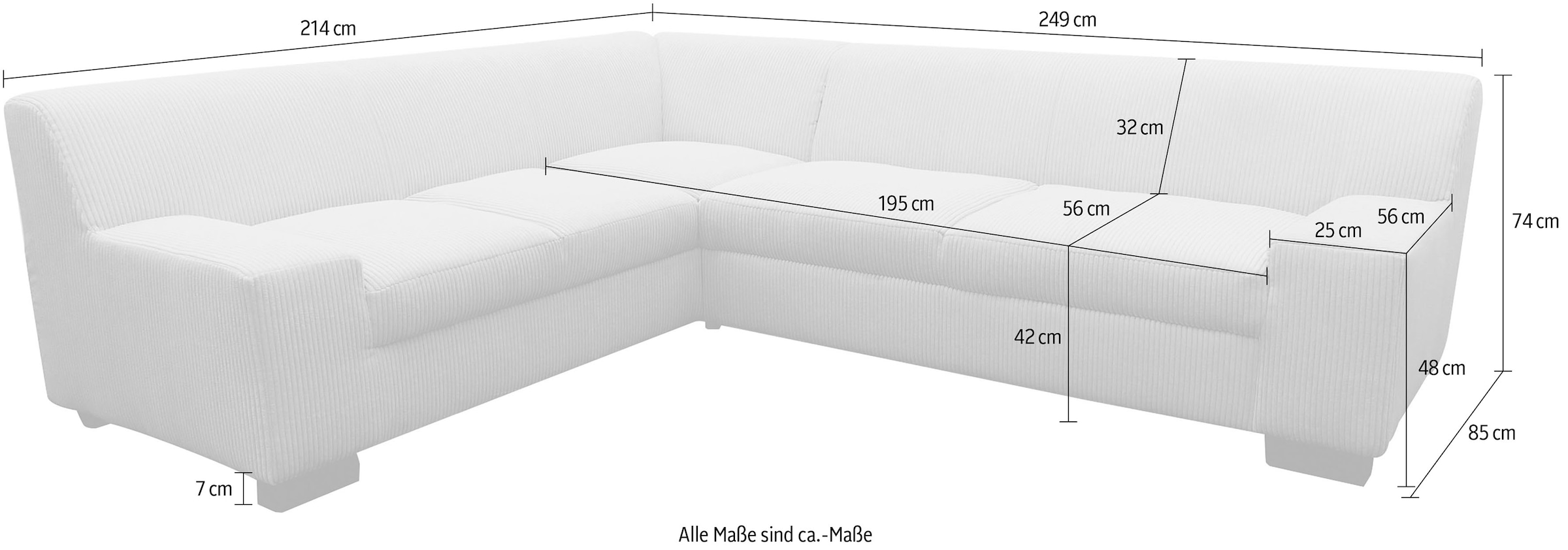 OTTO home Ecksofa »Faxxe 249 x 214 cm, auch mit Schlaffunktion« aus pflegeleichtem, weichem Bezugsstoff, L-Form