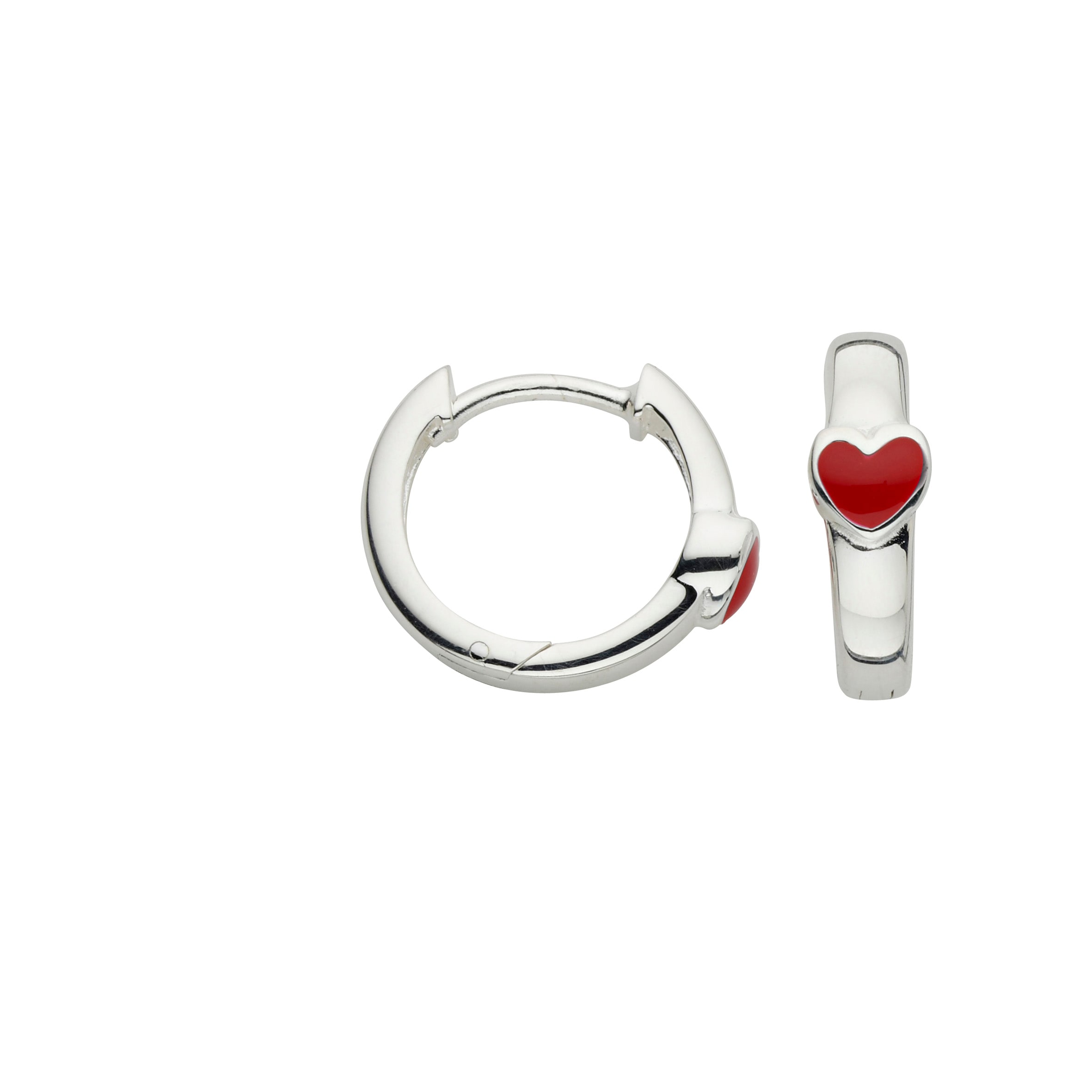 Firetti Paar Creolen »Schmuck Geschenk Silber 925 Ohrschmuck Ohrringe Herz« Emaille
