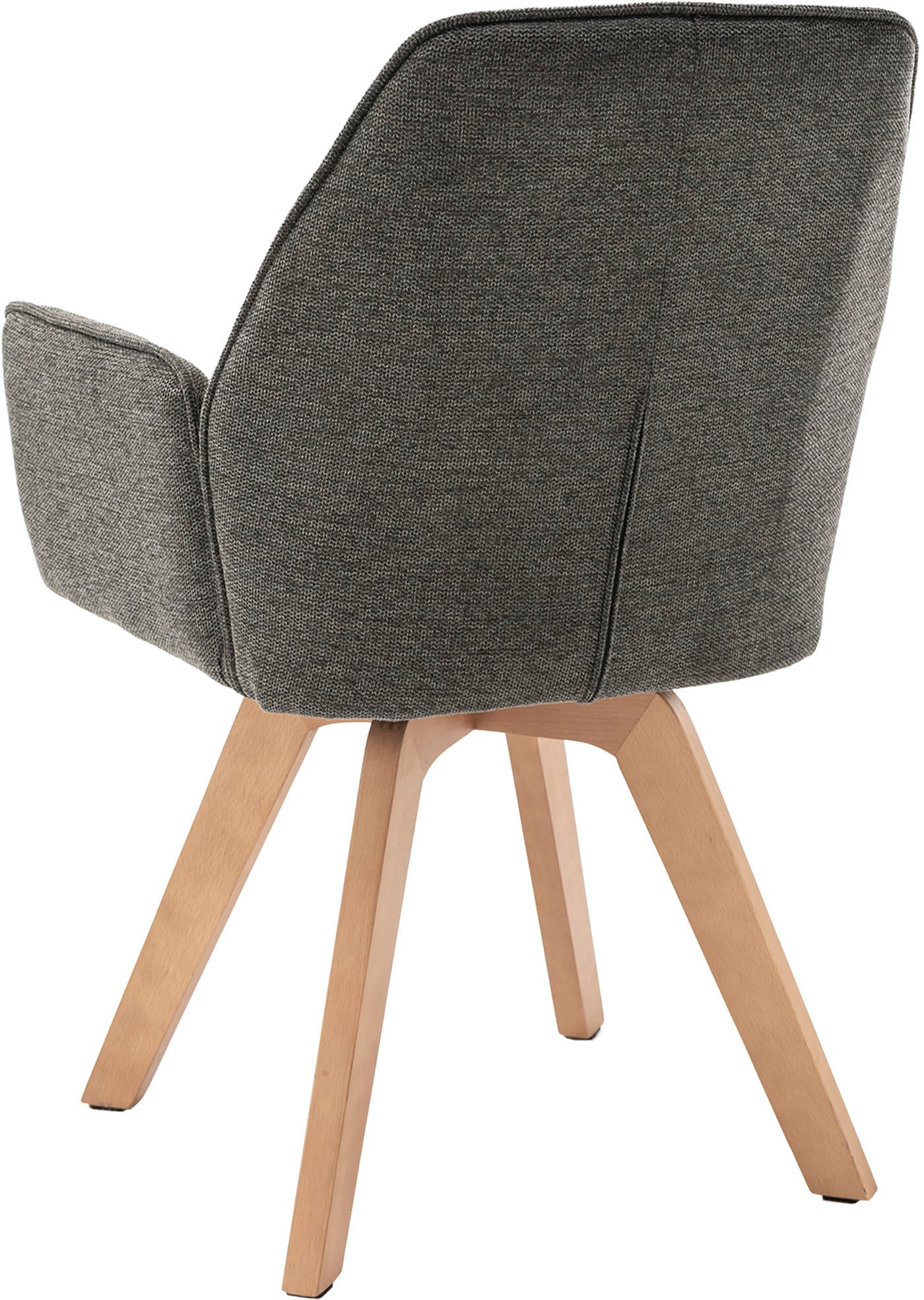 byLIVING Esszimmerstuhl »Tony« (Set) 2 Stk. Webstoff mit Massivholzgestell eichefarbig, 360 Grad drehbar, hoher Sitzkomfort