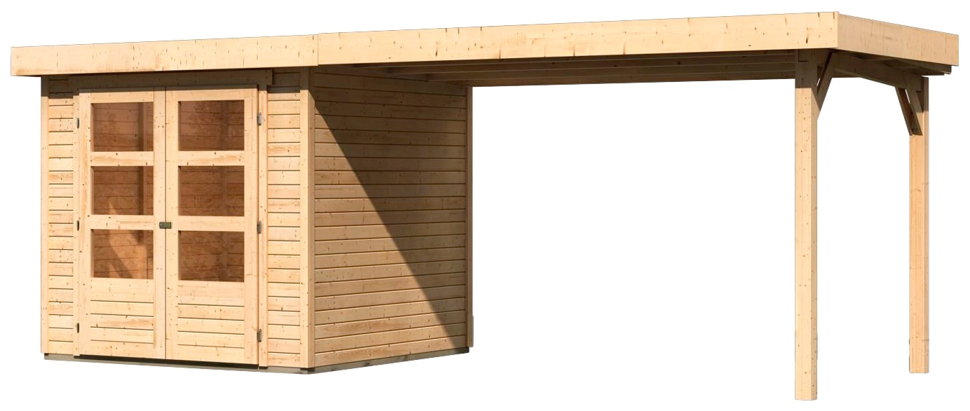 Karibu Gartenhaus »Arnis« mit Anbaudach 2,80 m Breite
