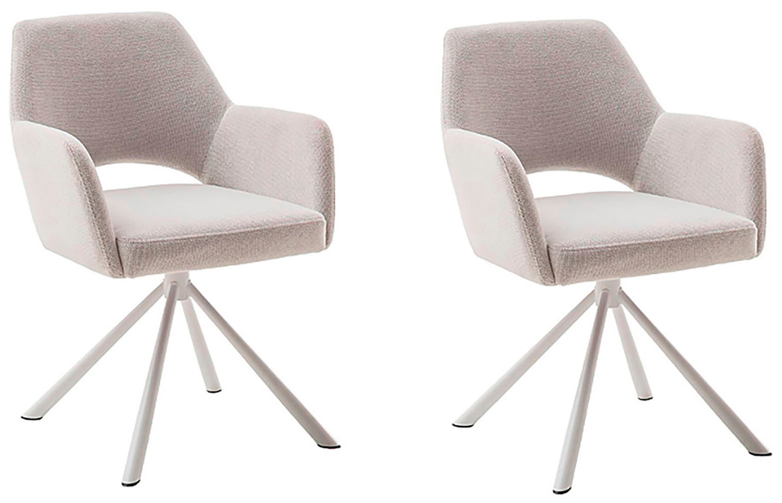 MCA furniture 4-Fußstuhl »BEVERLY«, (Set), 2 St., Chenilleoptik, Esszimmerstuhl,Chenilleoptik,360°drehbar,Sitzhöhe 49cm,belastbar 120kg