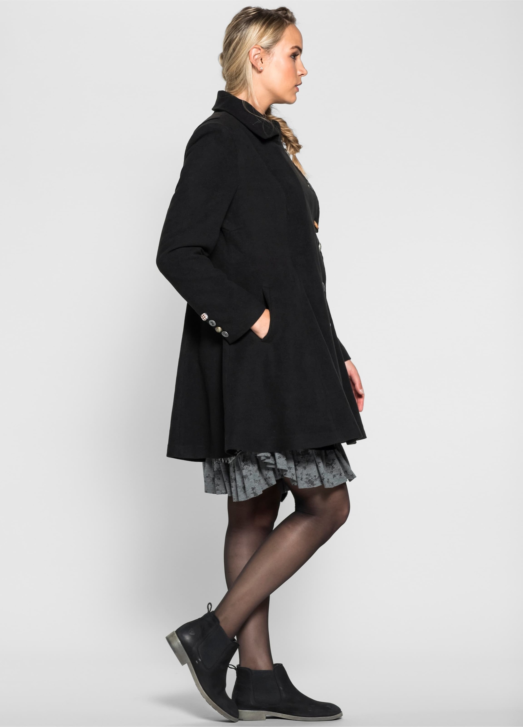 sheego by Joe Browns Langjacke »Kurzmantel Kurzmantel in asymmetrischem Schnitt« ohne Kapuze