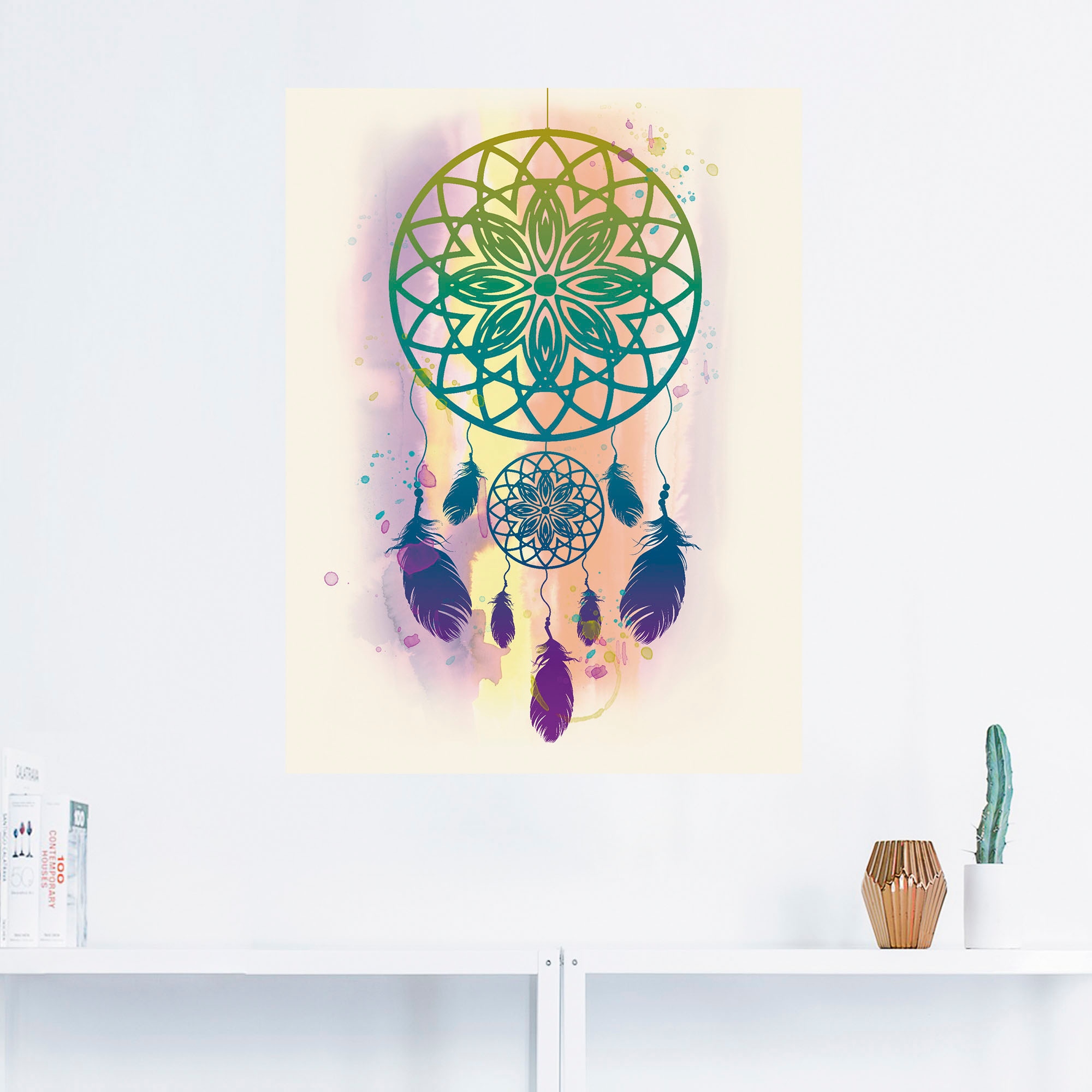 Artland Wandbild »Traumfänger Wasserfarbe«, Muster, (1 St.), als Leinwandbild, Poster, Wandaufkleber in verschied. Größen
