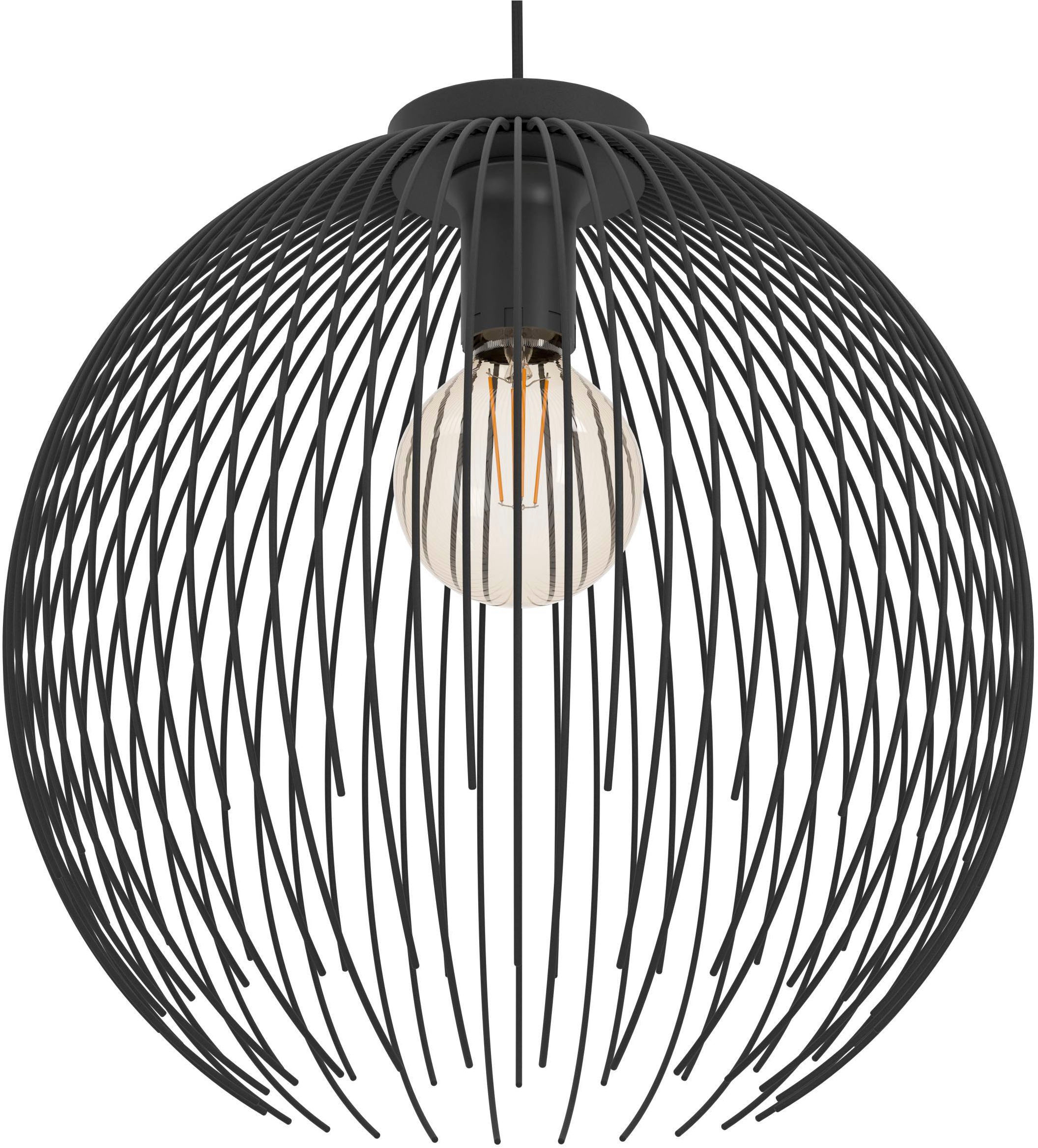 EGLO Hängeleuchte »Venezuela Hängelampe, Pendelleuchte, Esszimmerlampe, Metall, E27« E27 1 Stk. Hängeleuchte - H110 x Ø40 cm - schwarz - 1X40W exkl.