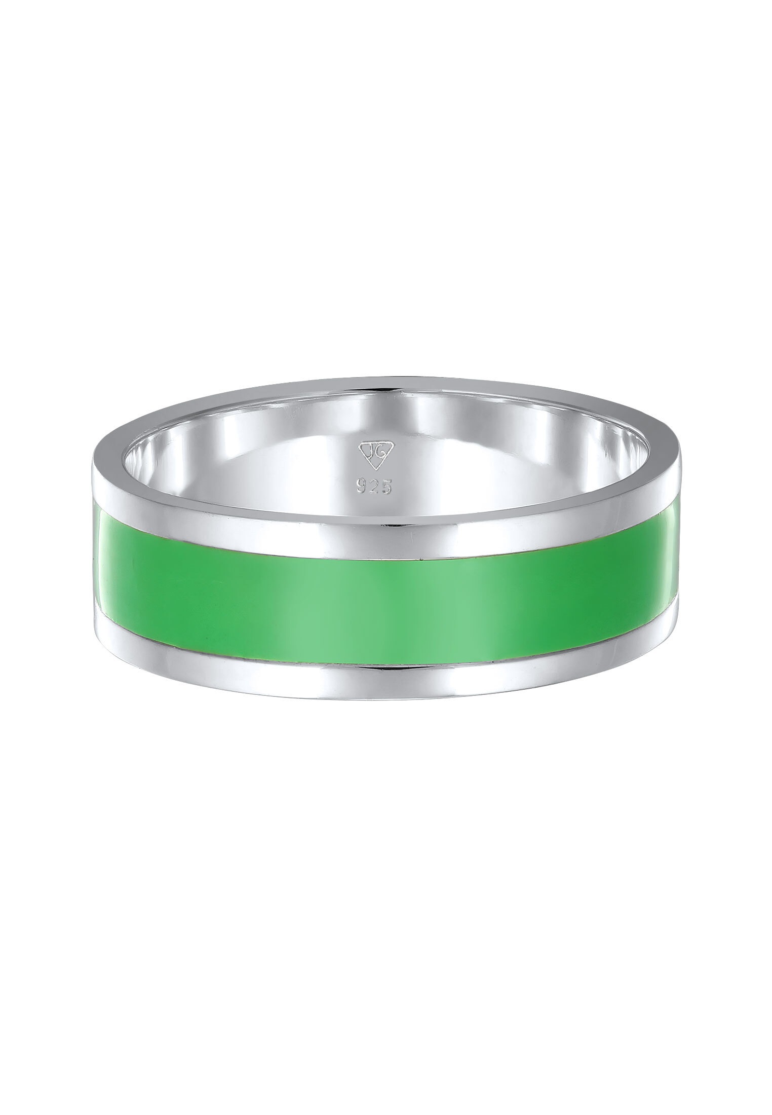 Kuzzoi Silberring »Ring Herren Bandring Emaille Casual 925 Silber«
