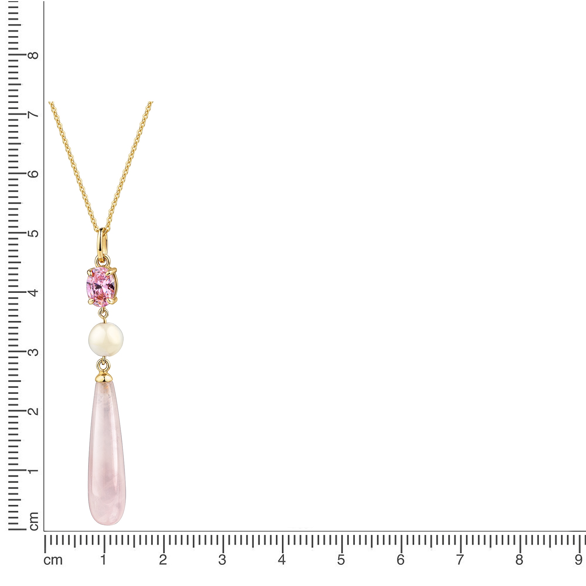 Firetti Kette mit Anhänger »Schmuck Geschenk Silber 925 Halsschmuck Halskette Tropfen« mit Mondstein, Rosenquarz, Zirkonia (synth.)