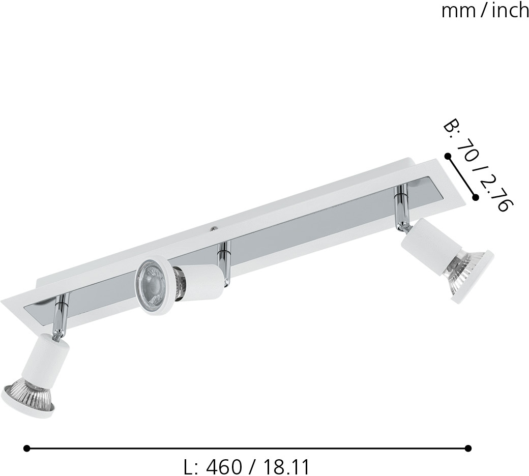 EGLO LED Deckenspots »SARRIA«, 3 flammig, Leuchtmittel LED-Board-GU10 | LED wechselbar, LED Deckenleuchte, LED Deckenlampe