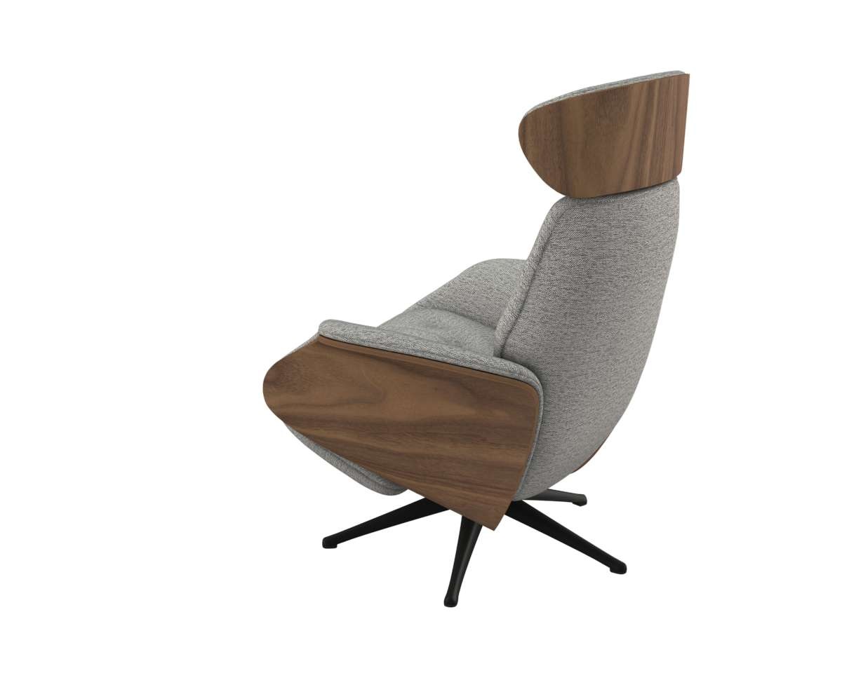 FLEXLUX Relaxsessel »Volden elektrischer Funktionsessel« Größe M, Rücken & Fußteil elektrisch, Akku, Arml. Walnuss, Fuß schwarz