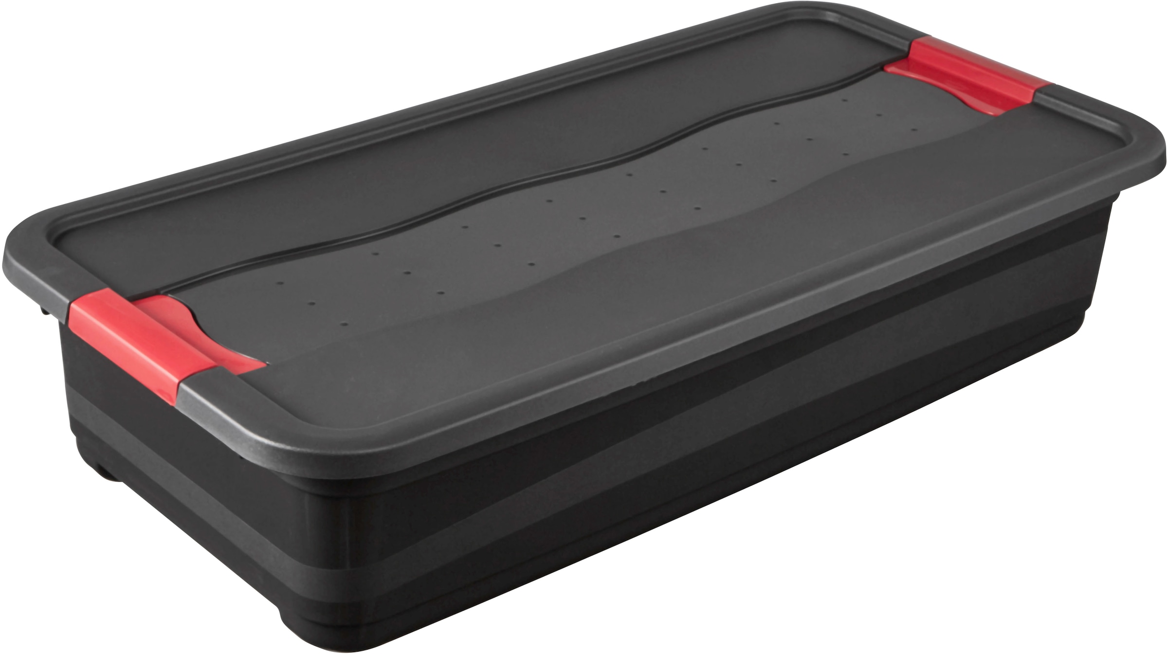 keeeper Transportbehälter »eckhart, 4er Set Transporbox, 33 L, 79,5 x 39,5 x 17 cm« 39,5 cm breit 17 cm hoch 79,5 cm lang Set, 4 Stk. tlg. seitl. Clips, Griffe am Boden, stoßfeste Seitenwände, robuster Deckel