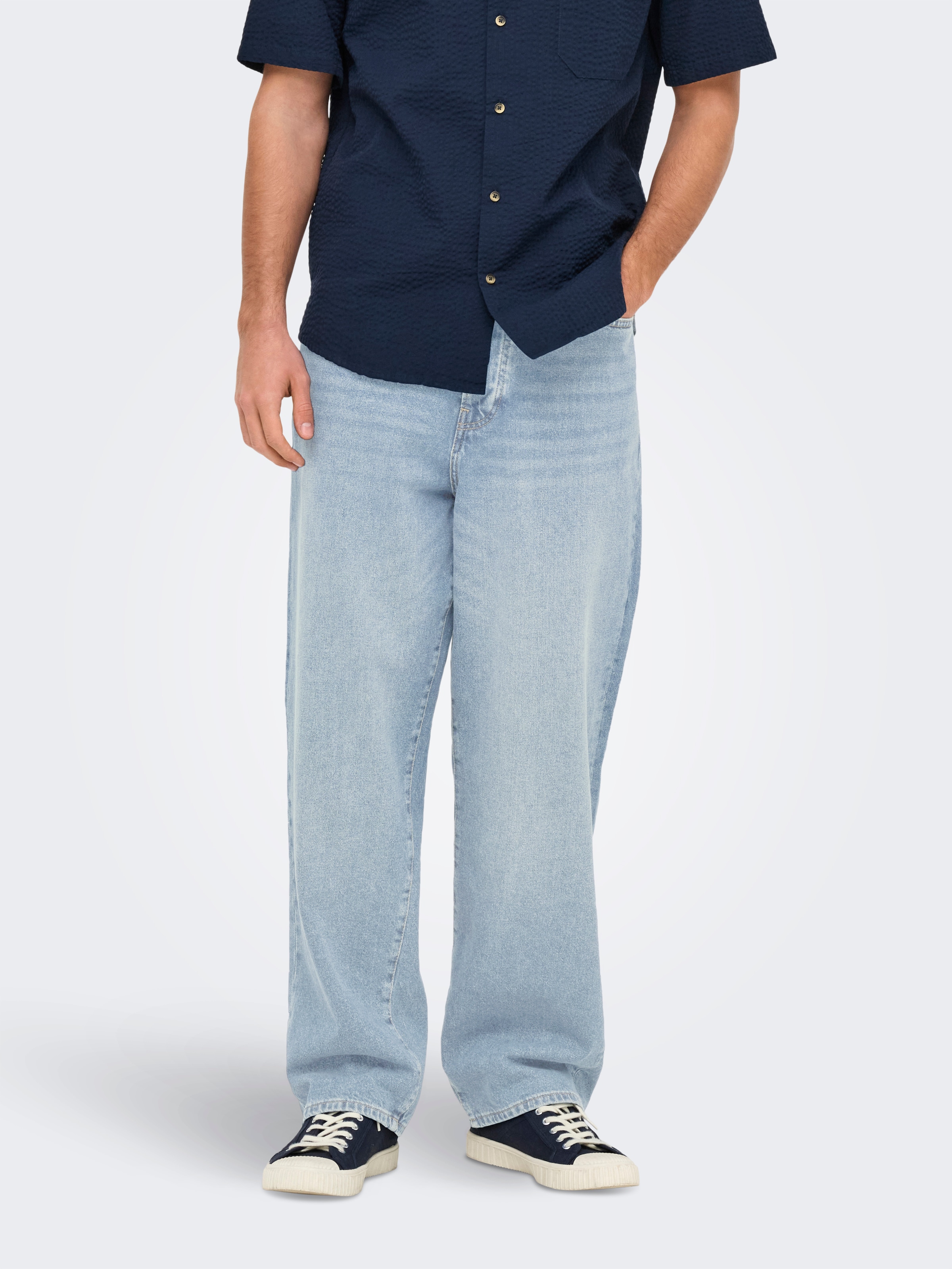 ONLY & SONS Relax-fit-Jeans »ONSFADE LOOSE BOX TAI DNM MU OTL« Baumwolle, relaxed fit
