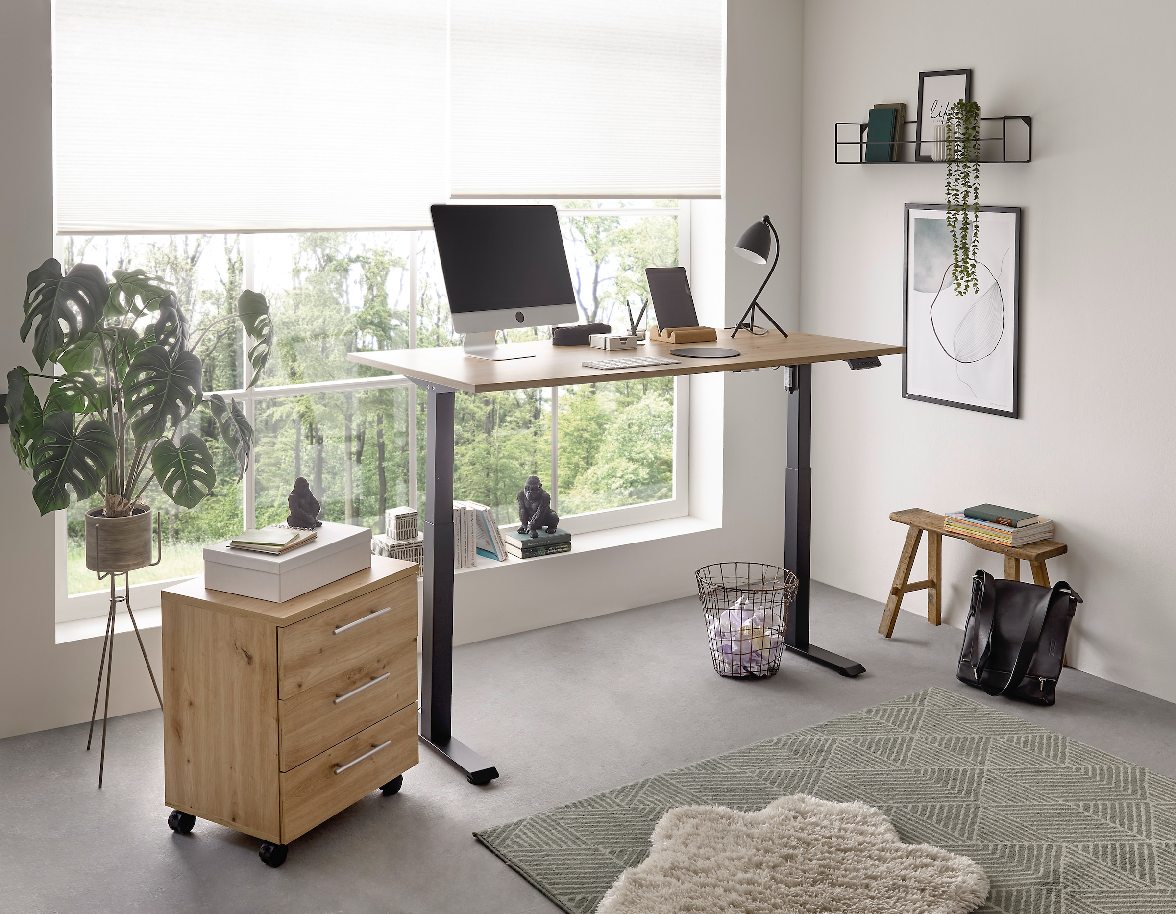 BEGA OFFICE Schreibtisch 2 Stk. tlg. Breite 137 cm, stufenlos höhenverstellbar 74-117 cm