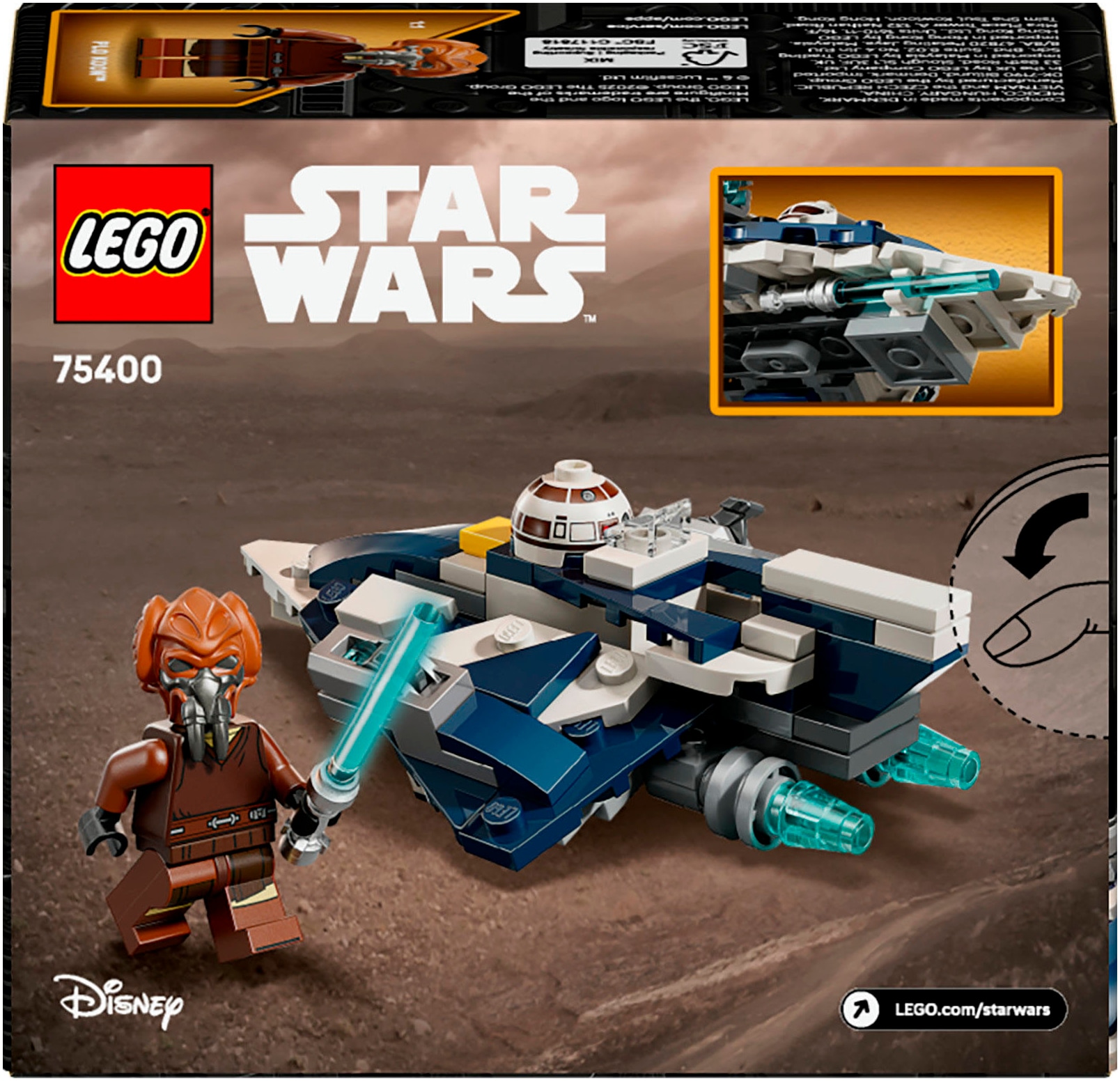 LEGO® Konstruktionsspielsteine »Plo Koons Jedi Starfighter Microfighter (75400), LEGO Star Wars™«, (89 St.), Made in Europe