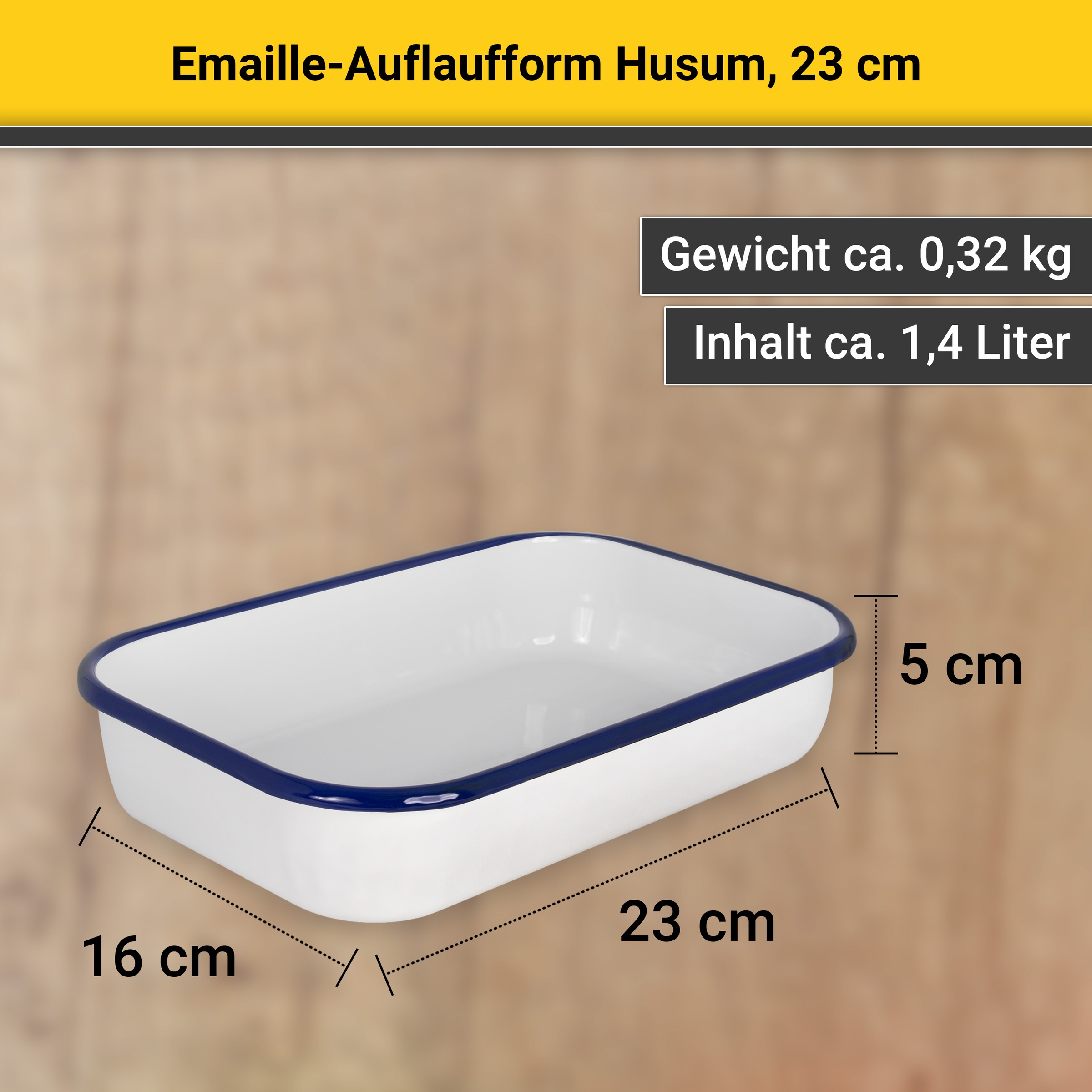 Krüger Auflaufform »Husum« Emaille 23 x 16 x 5 cm