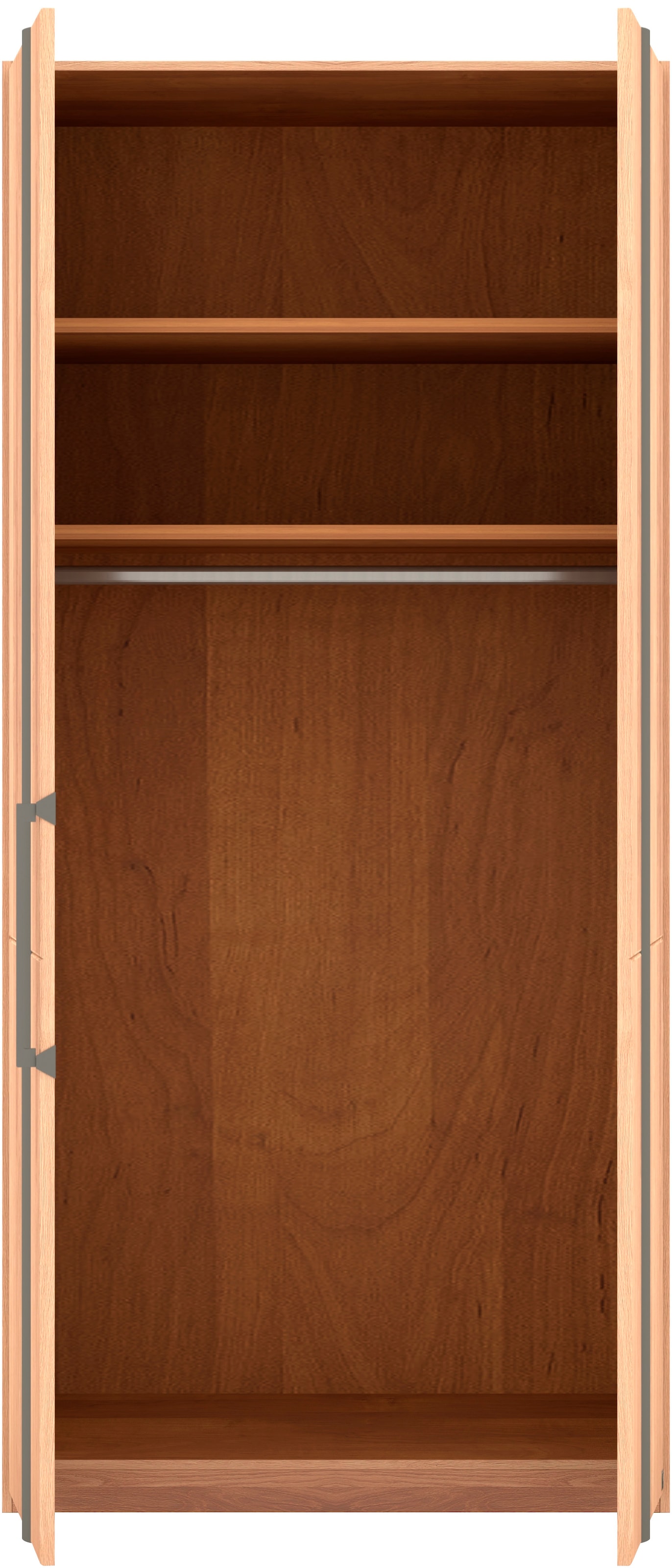 Musterring Drehtürenschrank »Sorrent, Kleiderschrank, teilmassiv Eiche« mit Türdämpfern, in 5 Breiten & 2 Höhen, extra Böden, MADE IN GERMANY,  Türen in Eiche massiv mit Absetzung in Schiefer, verschiedene Maße