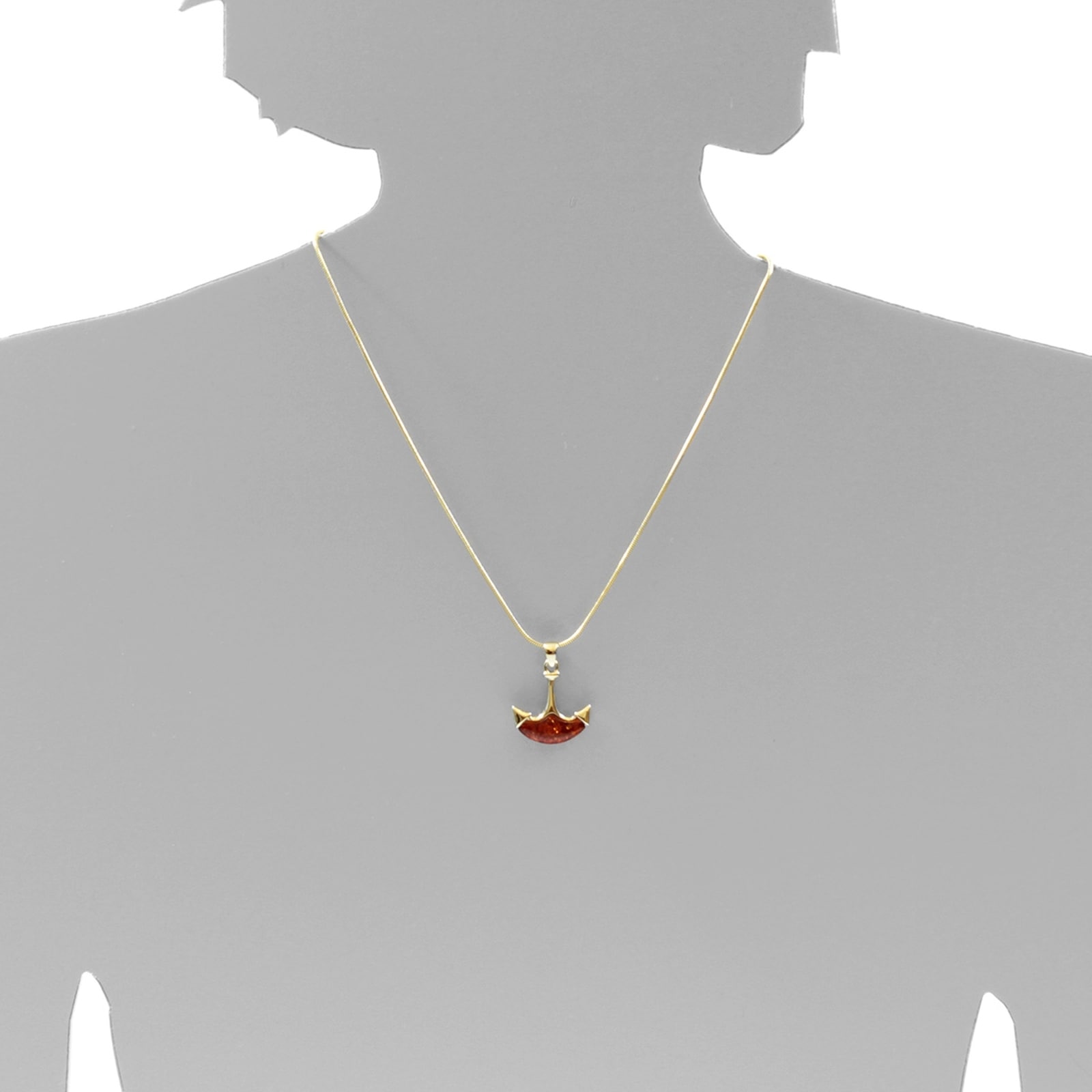 OSTSEE-SCHMUCK Kettenanhänger »- Anker - Silber 925/000, vergoldet - Bernstein«