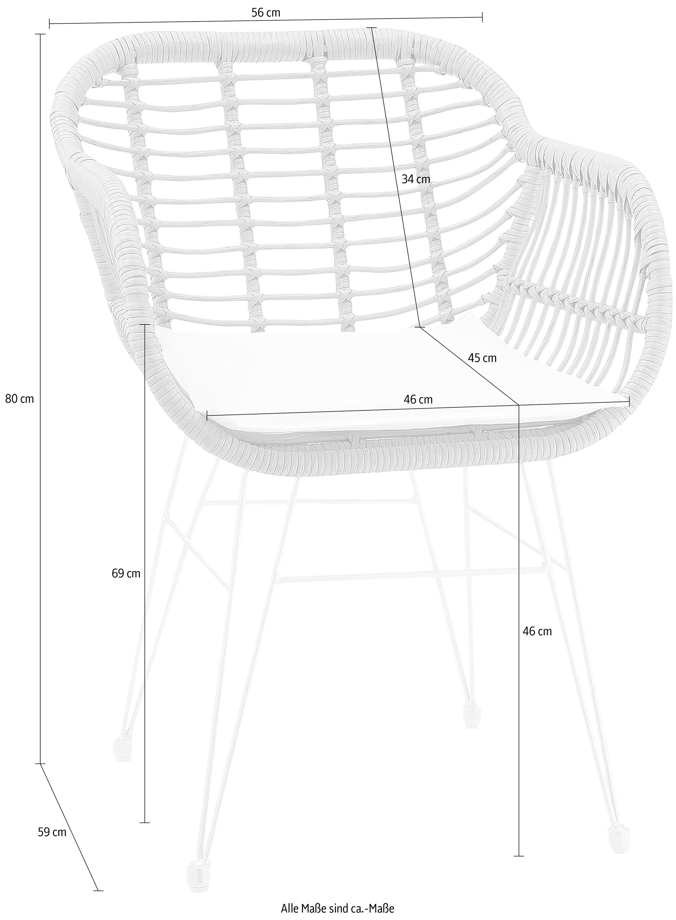 SalesFever Armlehnstuhl, (Set), 2 St., Indoor- und Outdoor geeignet