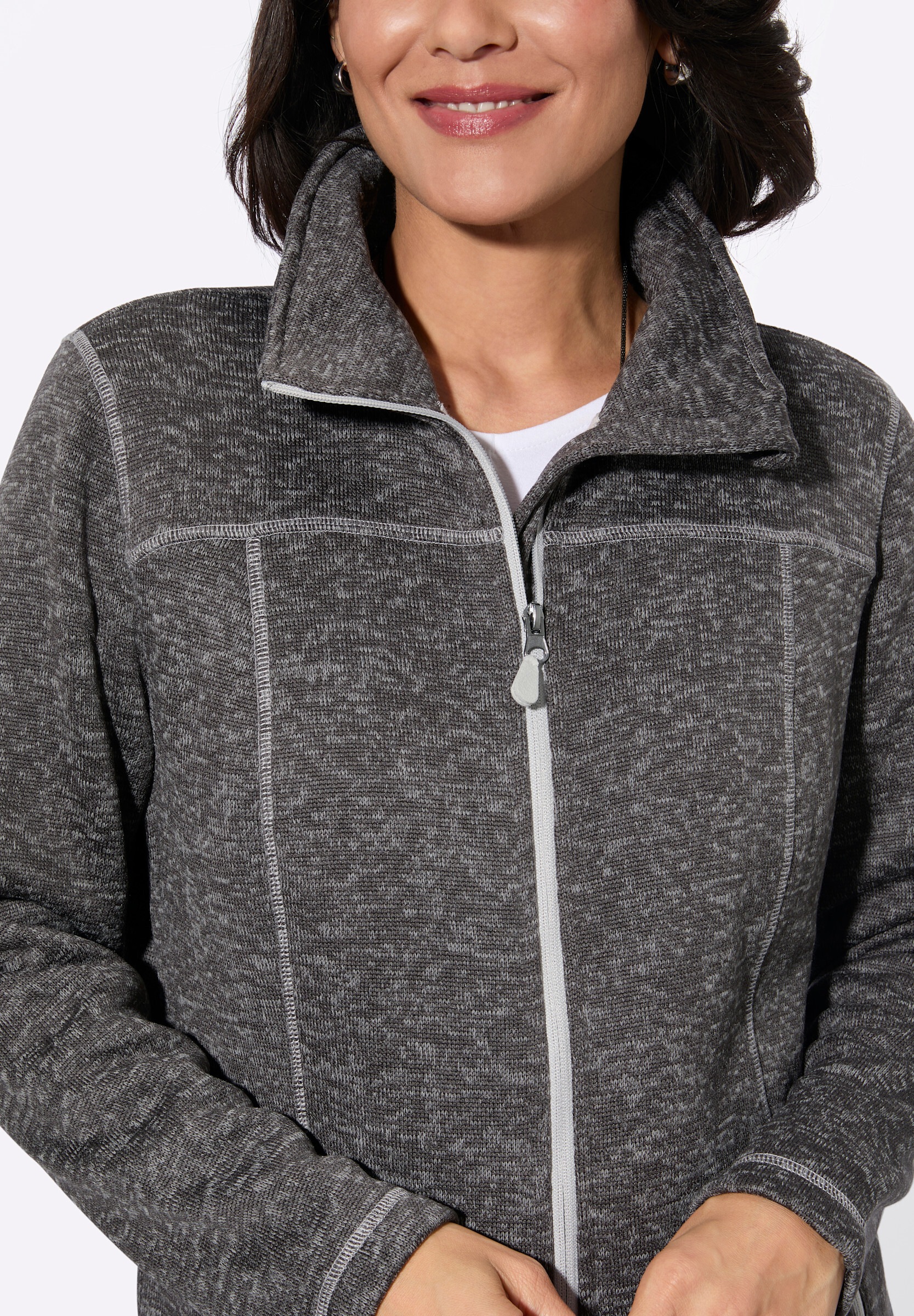 Witt Fleecejacke »Strickfleece-Jacke Strickfleece-Jacke mit Teilungsnähten«