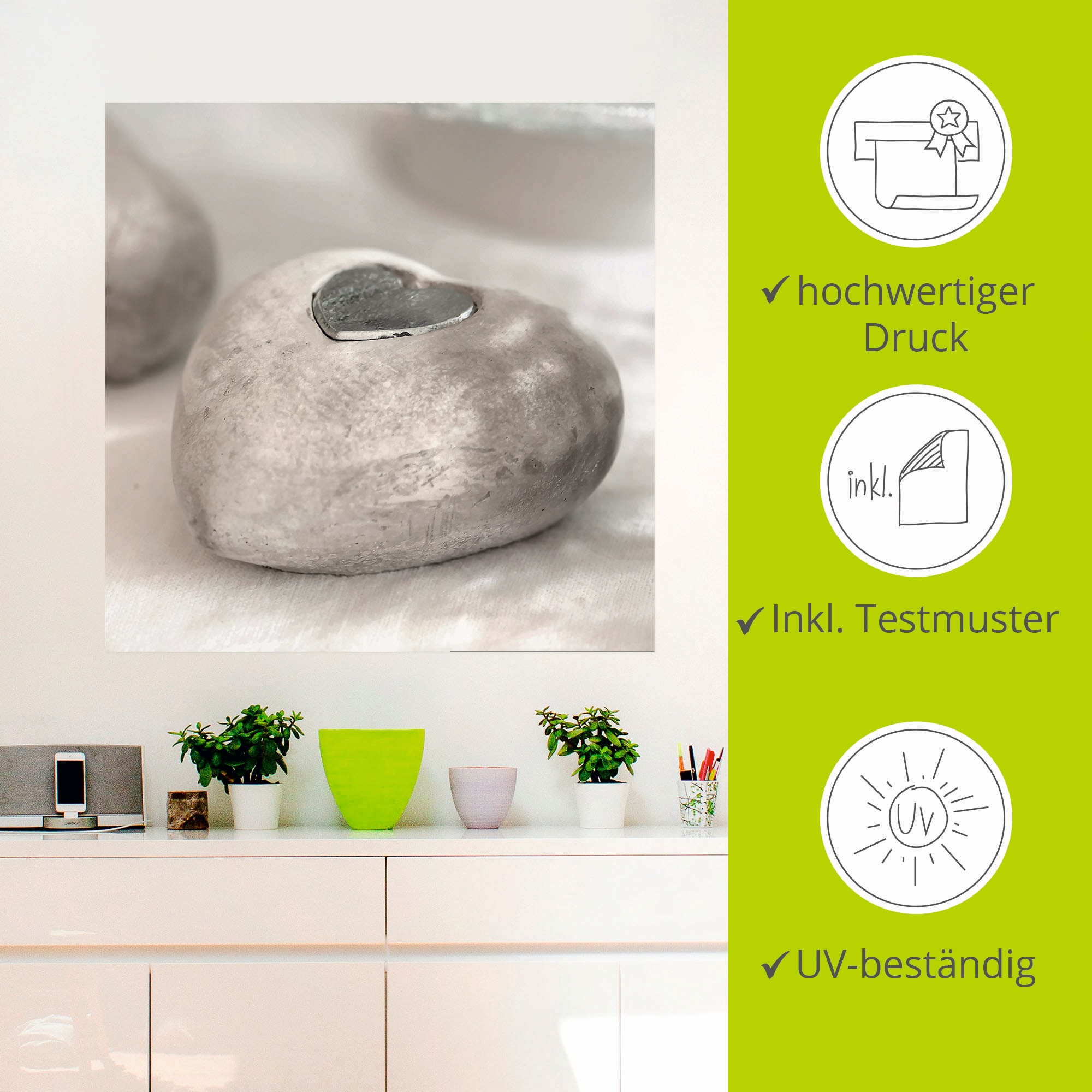 Artland Wandbild »Herzen«, Herzen, (1 St.), als Leinwandbild, Poster, Wandaufkleber in verschied. Größen