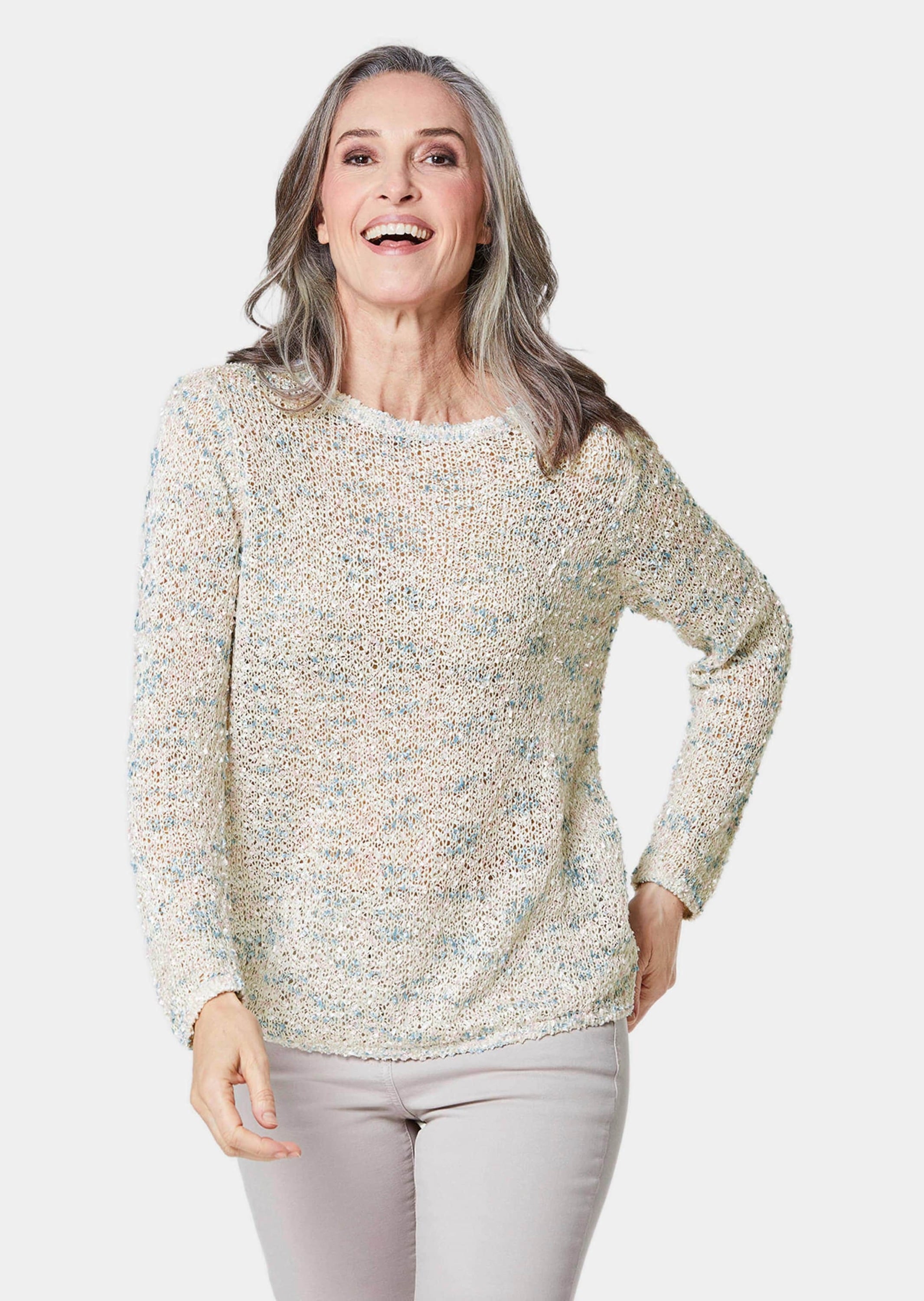 GOLDNER Strickpullover »Pullover Effektvoller locker gestrickter Bändchengarnpullover«