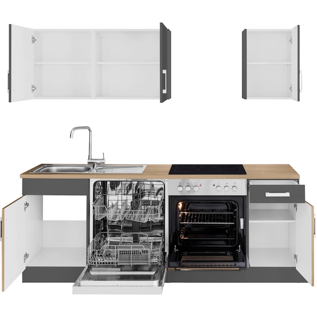 HELD MÖBEL Küchenzeile »Gera«, mit E-Geräten, Breite 210 cm bei OTTO