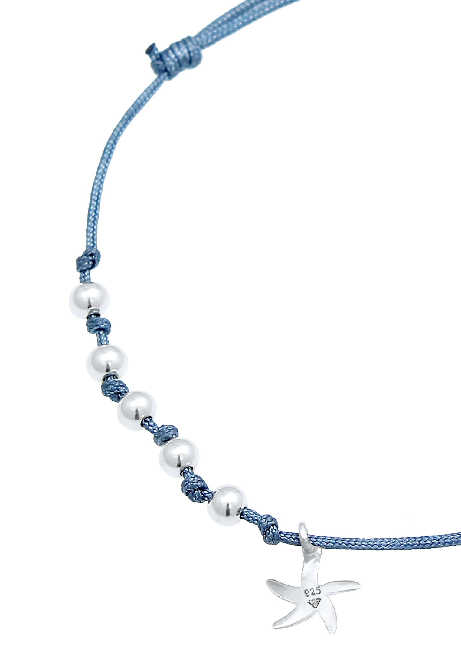 Elli Armkette »Armband Nylon Seestern Kugeln Bead 925 Silber«