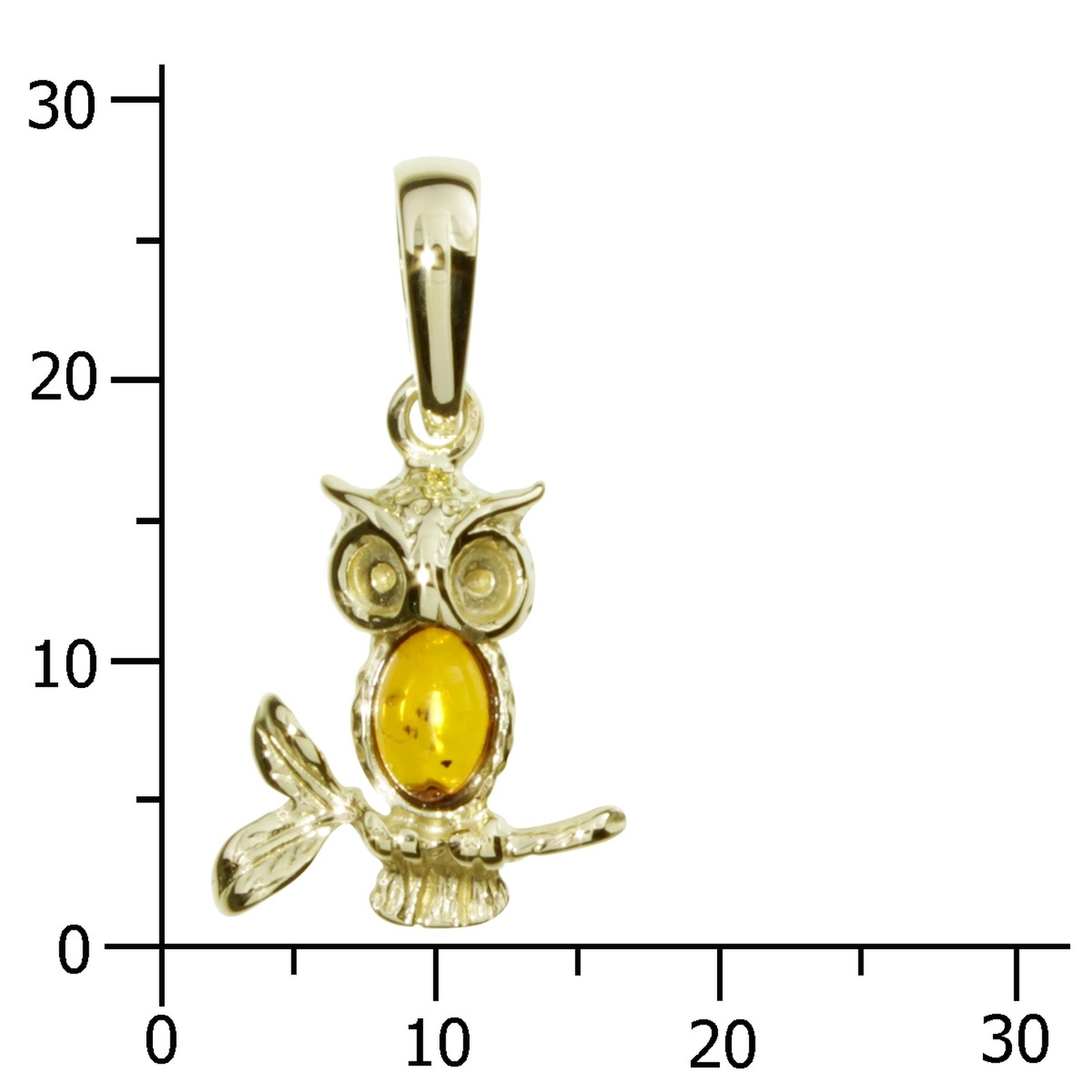OSTSEE-SCHMUCK Kettenanhänger »- Eule - Silber 925/000, vergoldet - Bernstein«