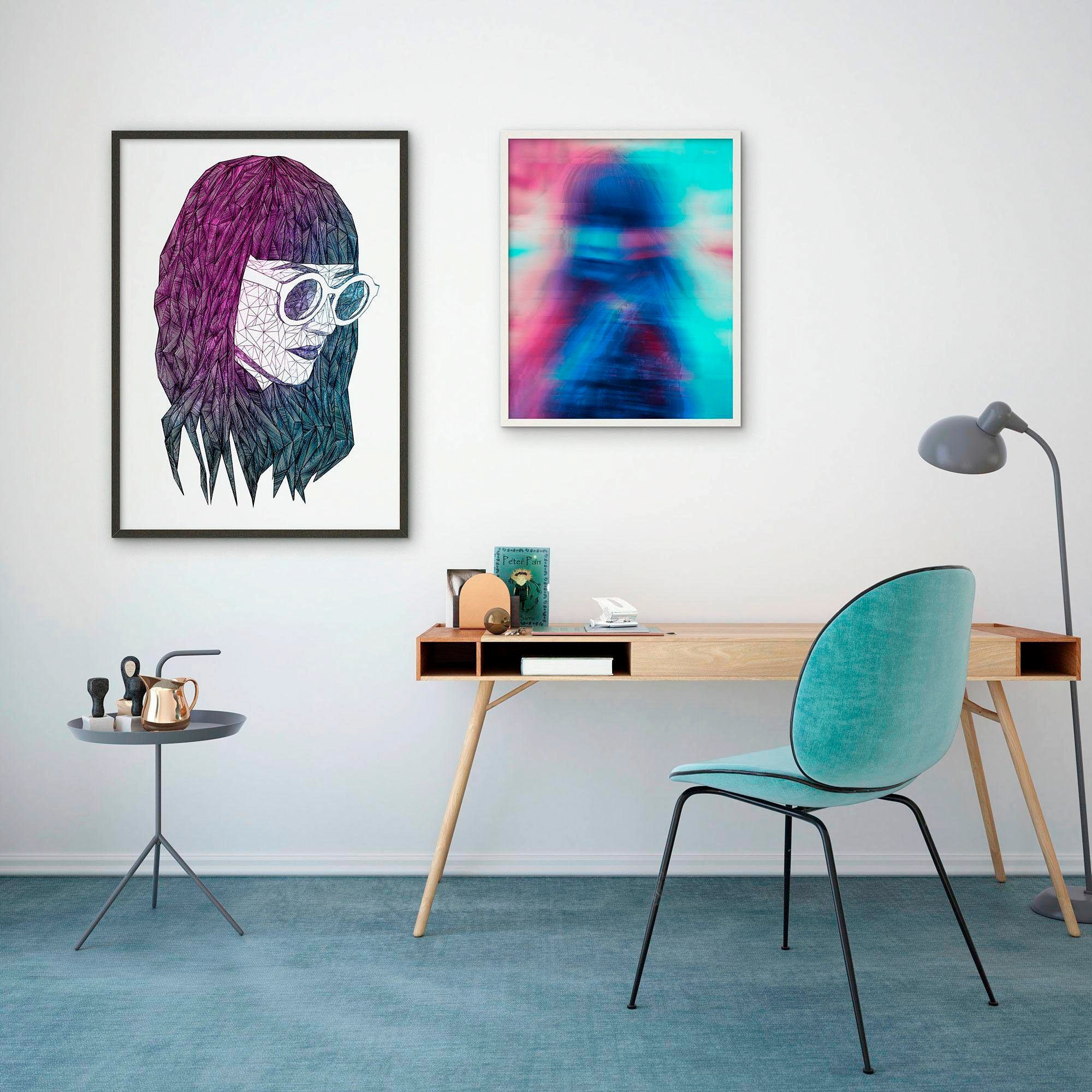 Komar Bild »Grid Violet«, Porträts, (1 St.), Wandbild zur Dekoration - ohne Rahmen