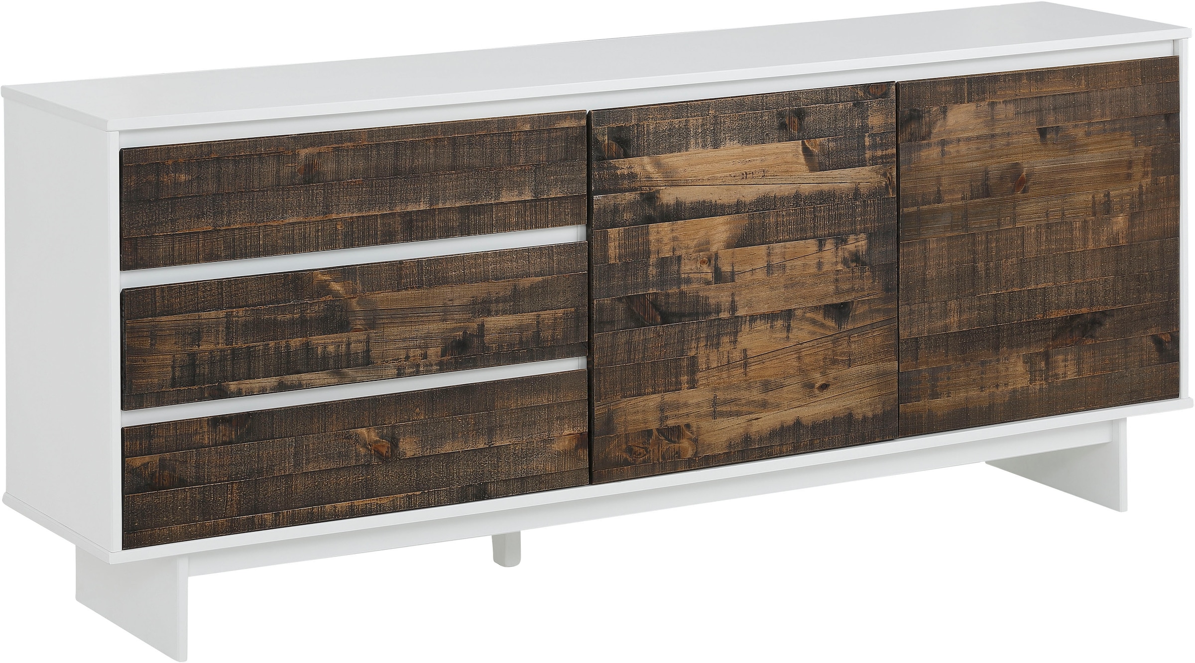 Home affaire Sideboard »Morgan«, aus massivem Kiefernholz, mit eingefrästen Griffmulden, Breite 165 cm