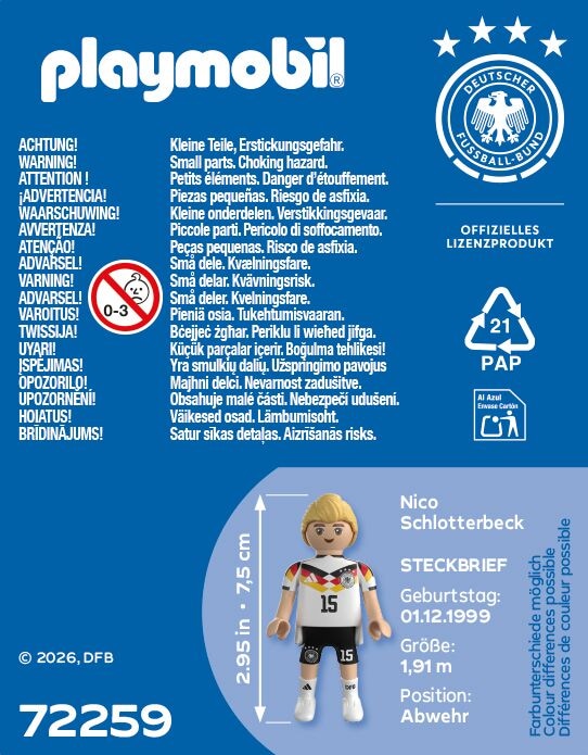 Playmobil® Konstruktions-Spielset »Nico Schlotterbeck (72259), DFB« Made in Europe
