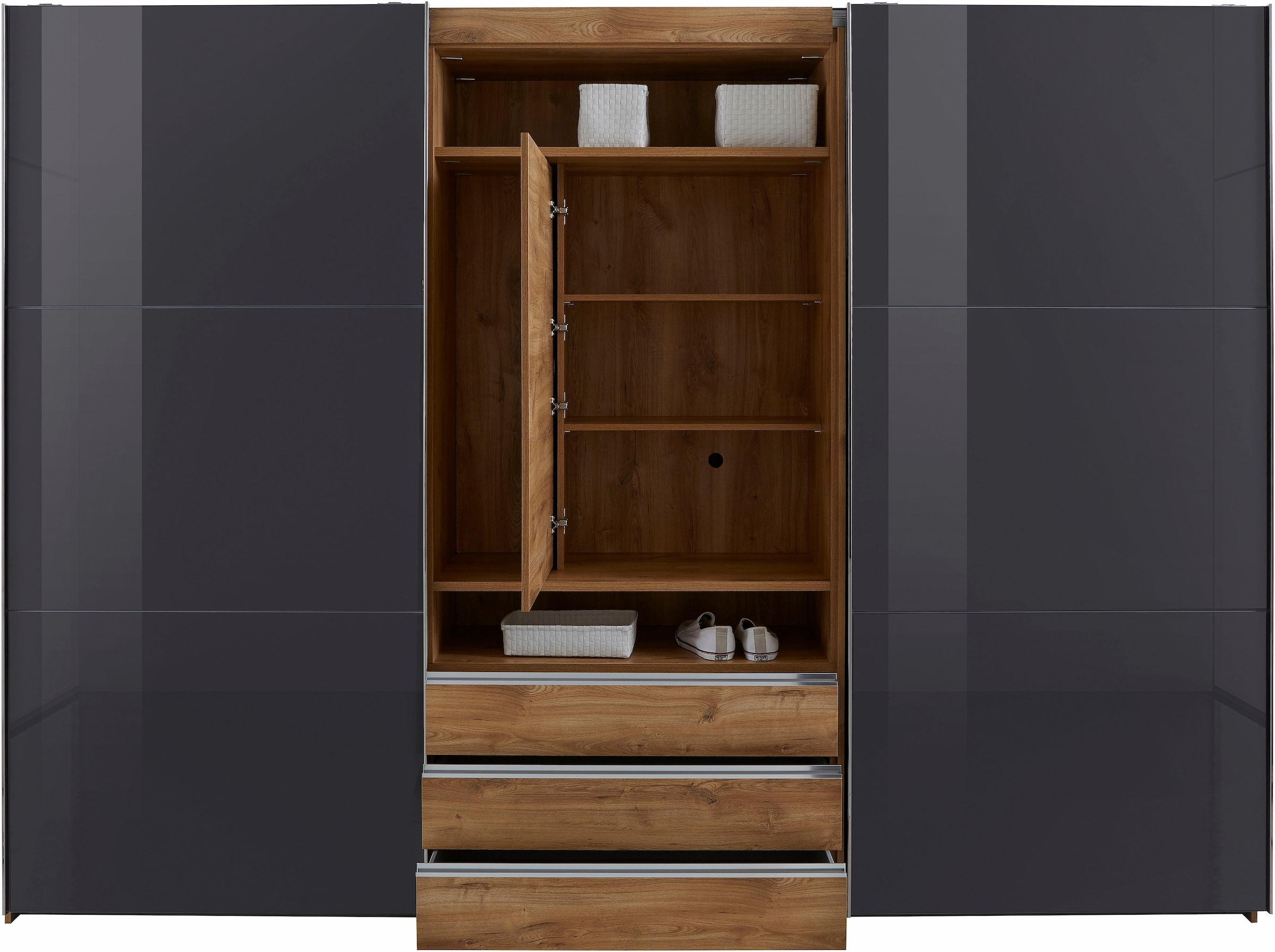 Wimex Schwebetürenschrank »Magic by fresh to go« tolles EXTRA: mit drehbarem TV-Element, Fronten aus Glas