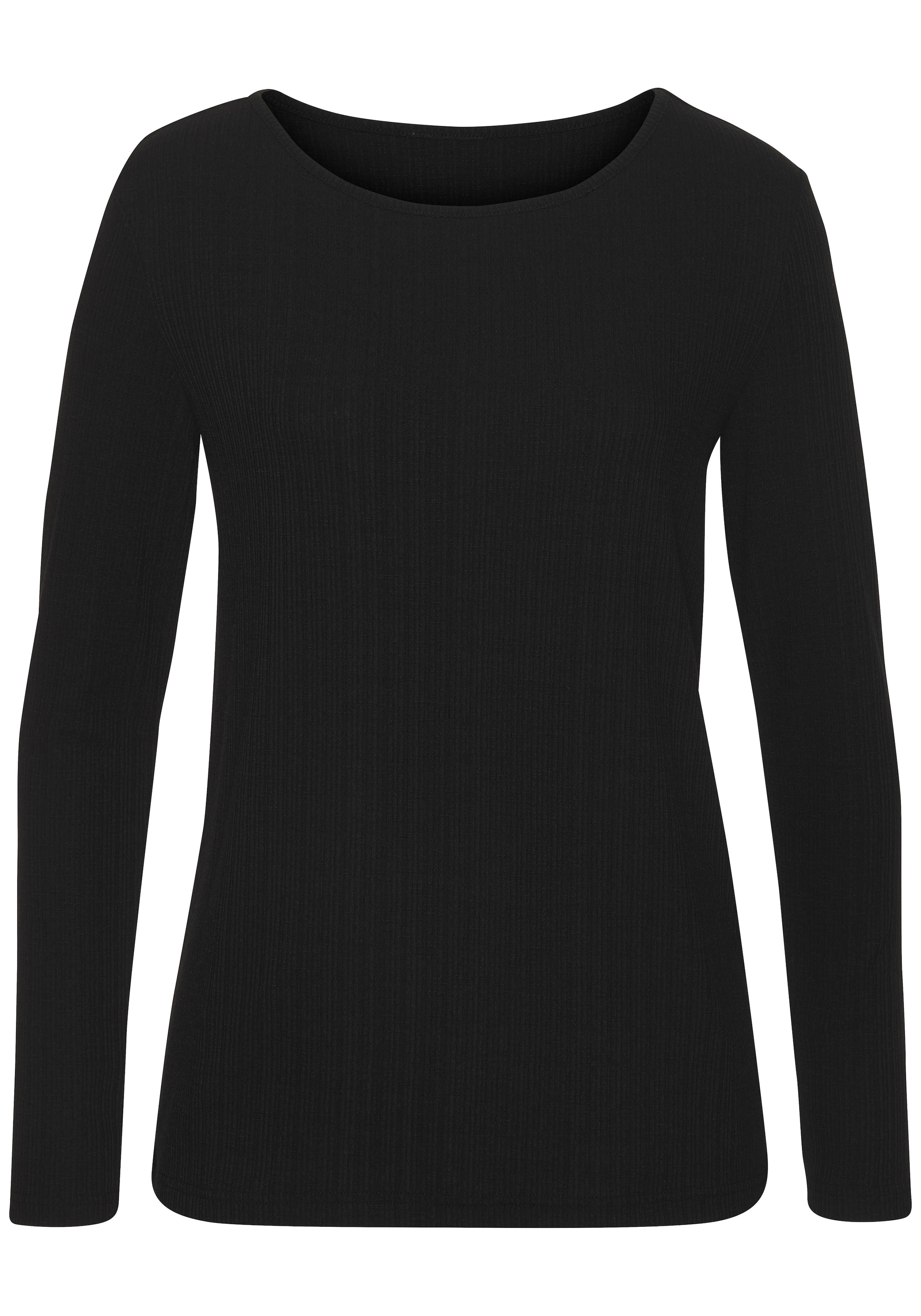 Vivance Langarmshirt »mit modischer Rippstruktur«, aus weichfließender Qualität mit Viskose