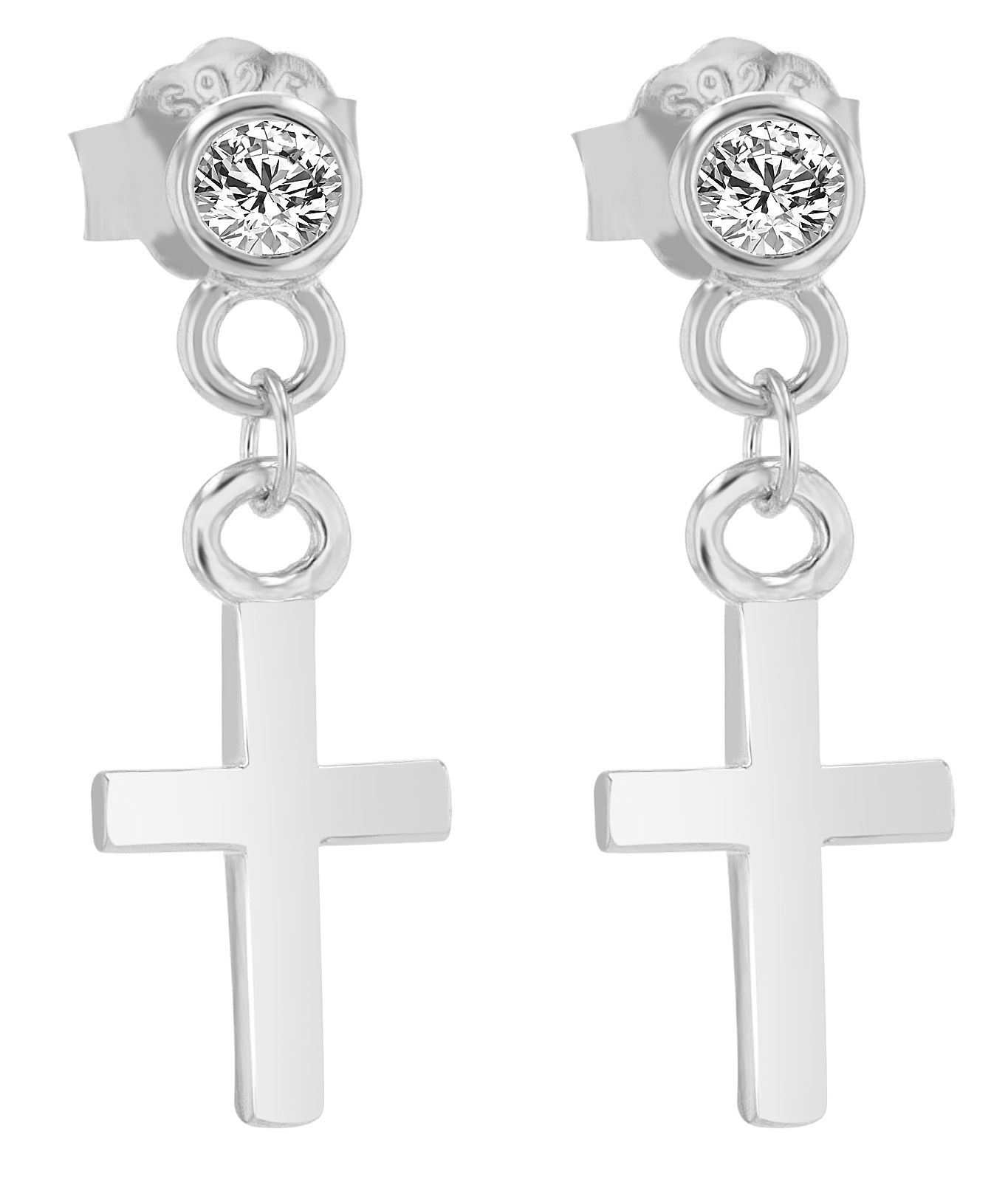 Adelia´s Kreuzanhänger »Damen Anhänger ¿ Kreuz Kreuzanhänger aus 925 Silber mit Zirkonia«