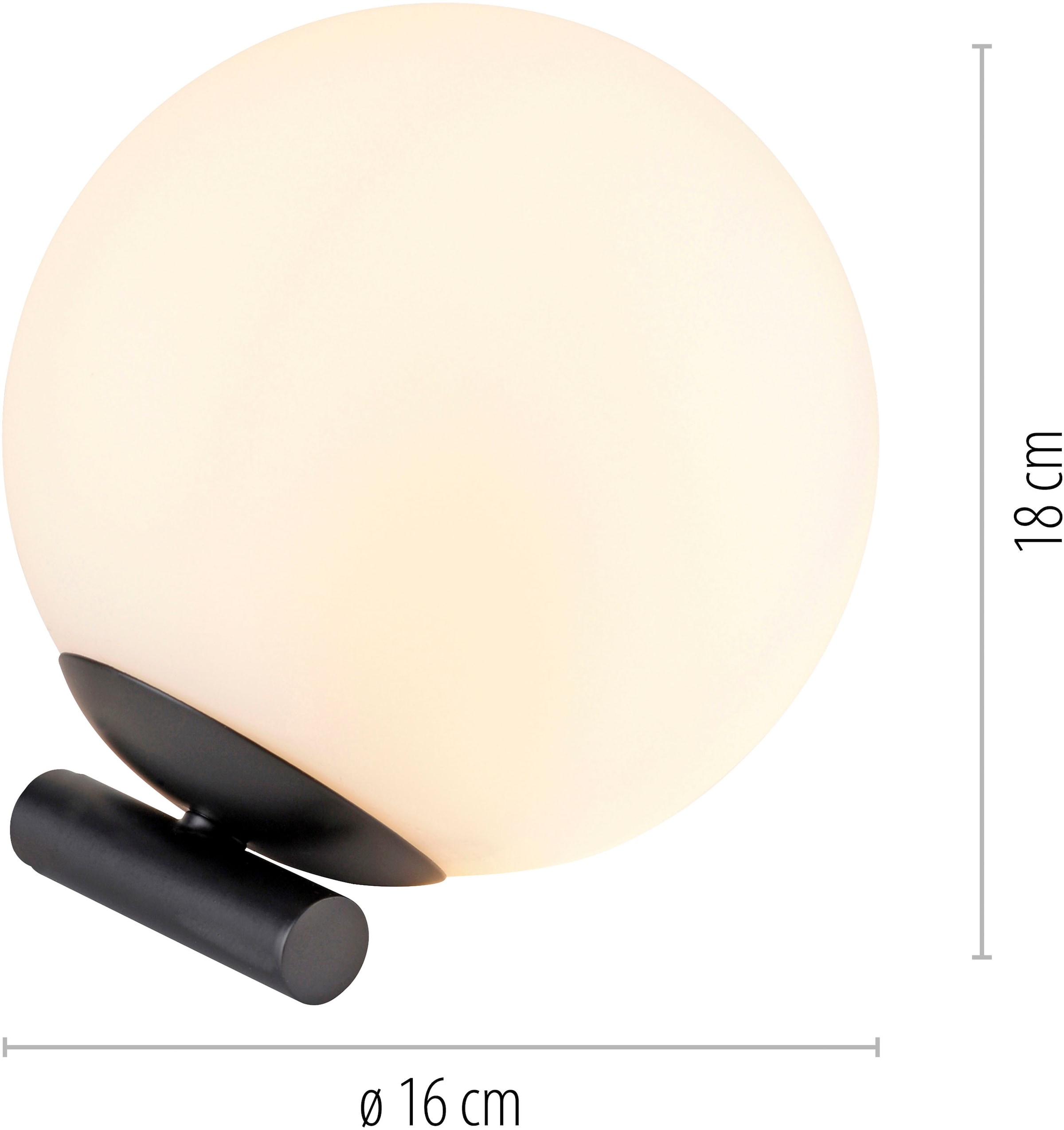 my home Tischleuchte »Nymölla«, 1 flammig, Leuchtmittel E14 | ohne Leuchtmittel, Tischleuchte mit großer Glaskugel, amberfarben oder opal matt weiß