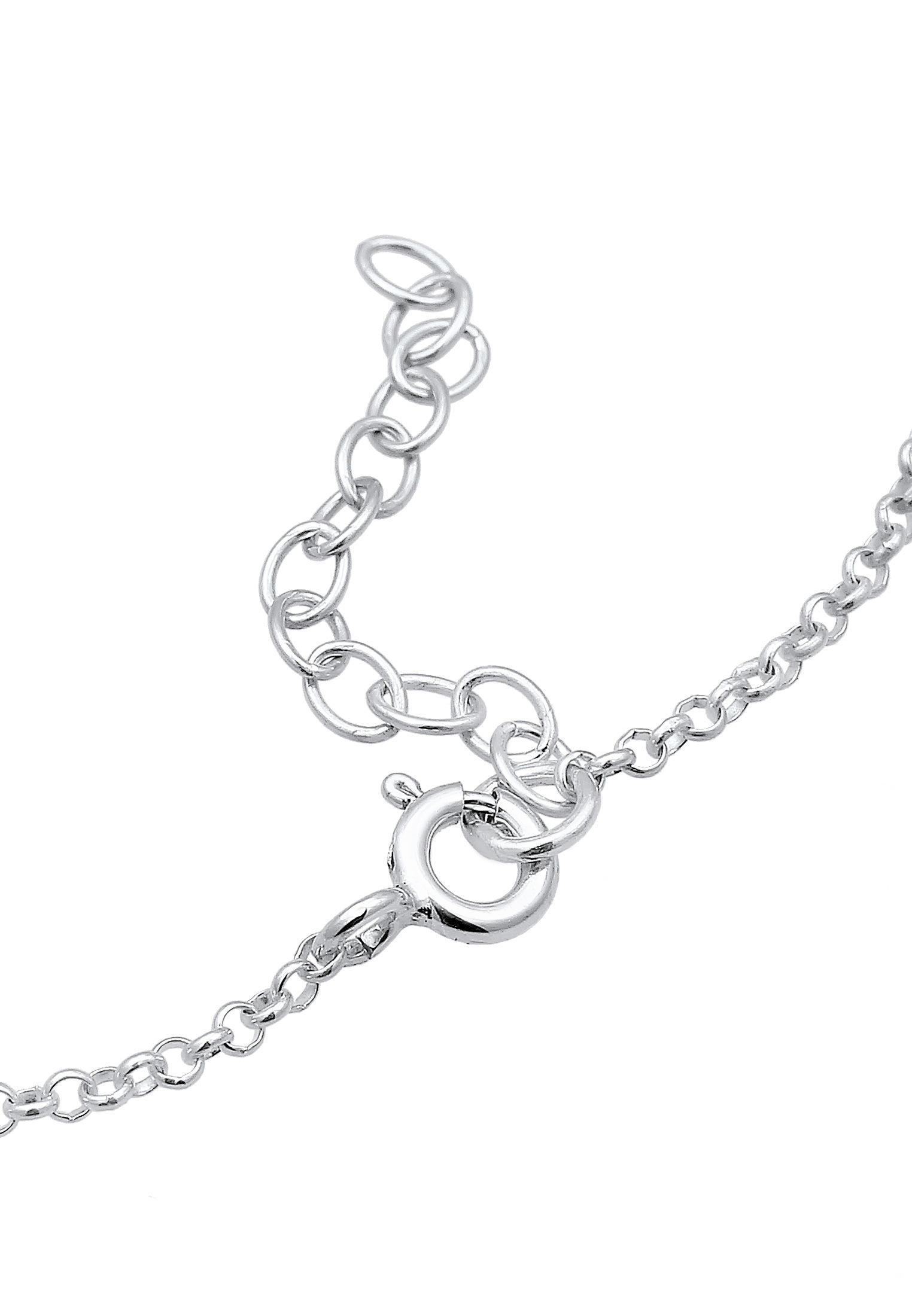 Elli Armkette »Armband Plättchen mit Kristalle Rund 925 Sterling Silber«