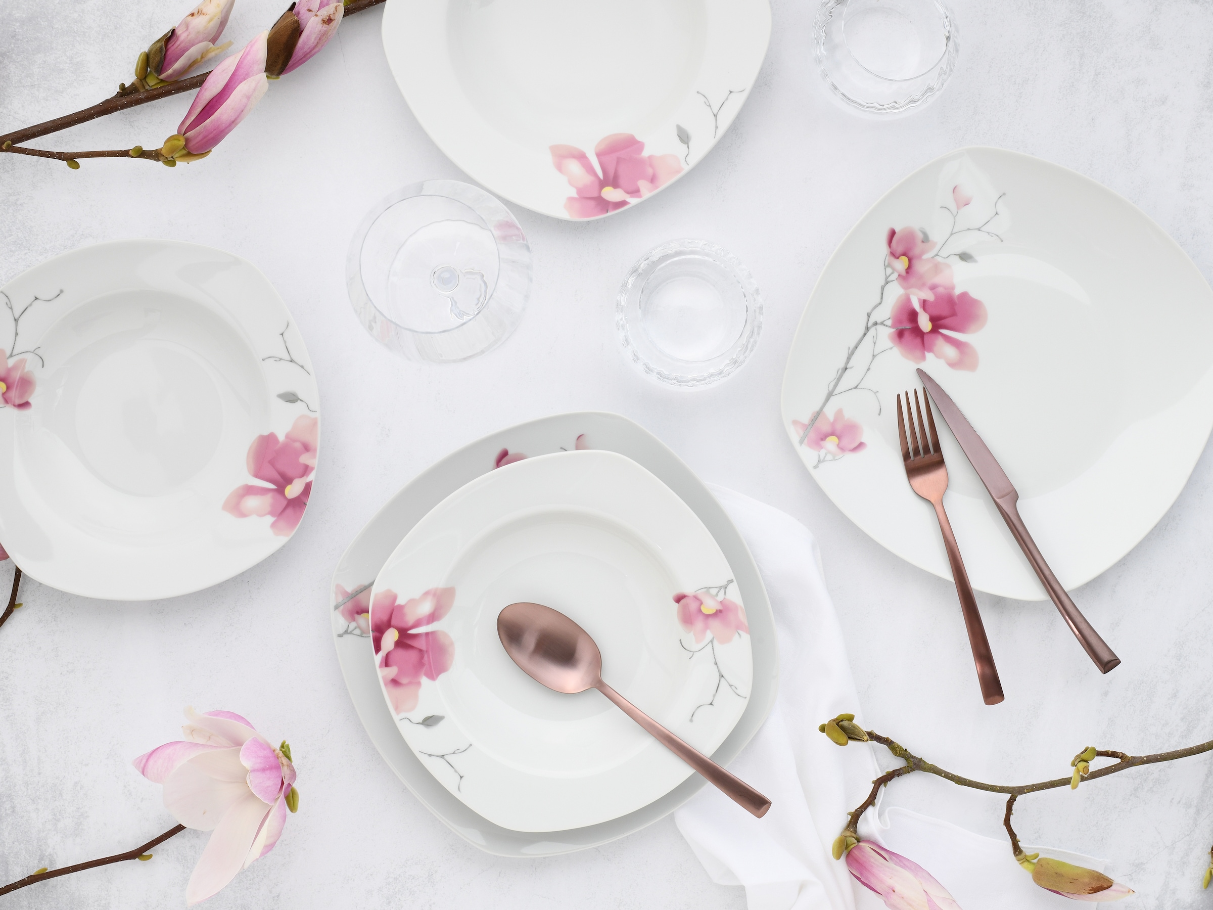 CreaTable Tafelservice »Amelie Aiko, Tafel-Service 12-tlg« Blumendekor