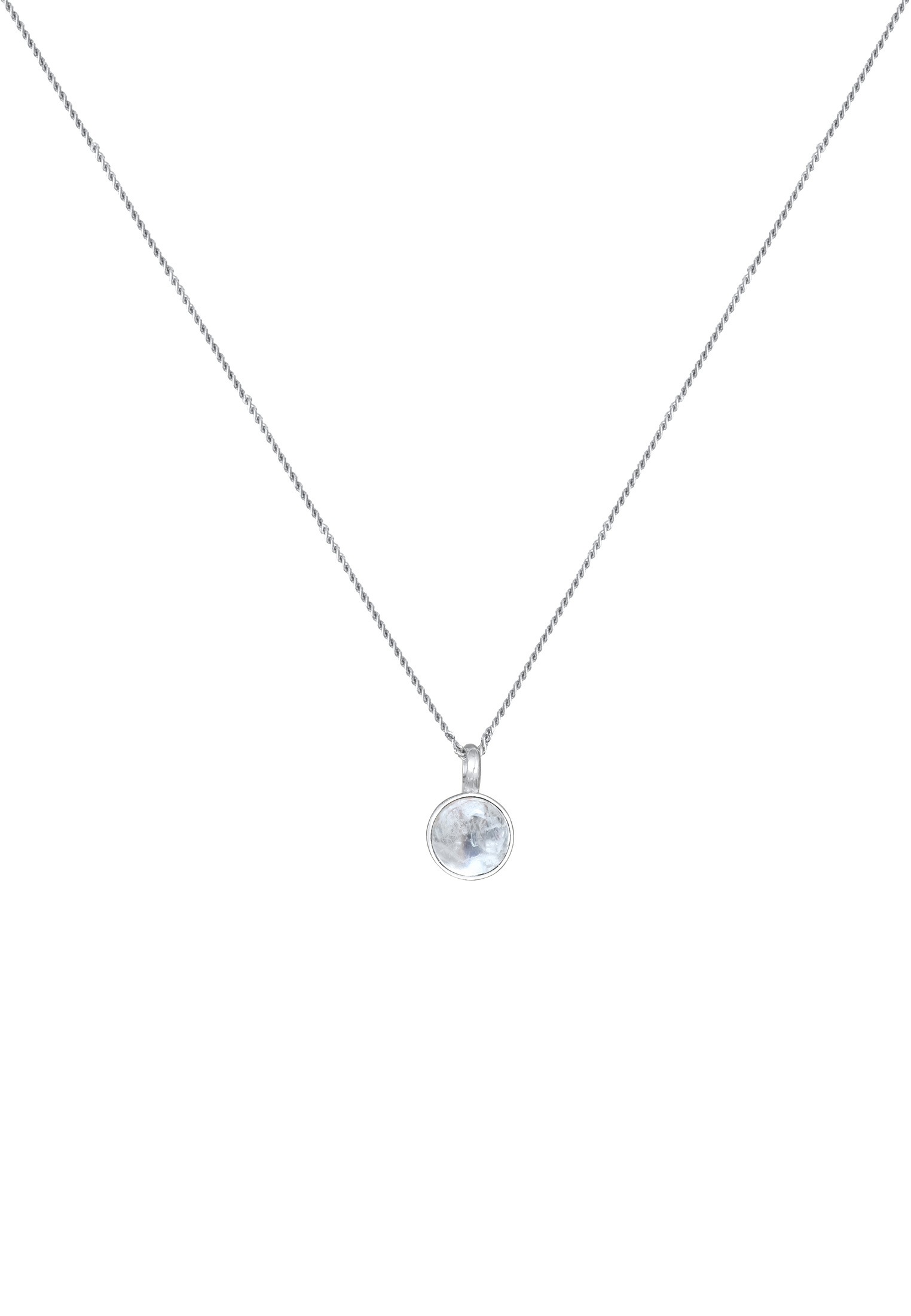 Elli Premium Silberkette »Halskette Mondstein Solitär Klassik 925 Silber«