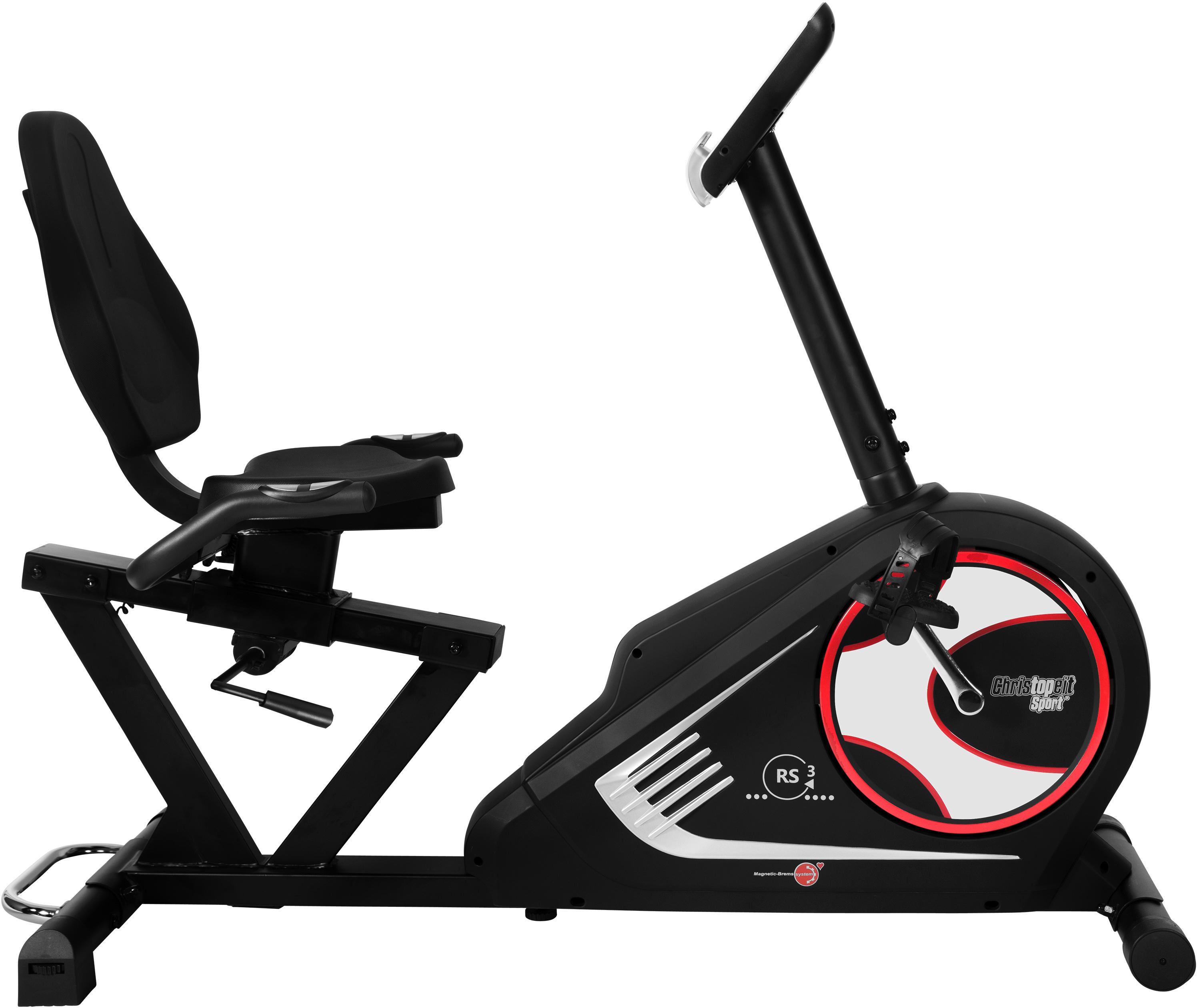 Christopeit Sport Liege-Ergometer »RS 3« Schwungmasse ca. 10 kg, 24 Widerstandsstufen in schwarz