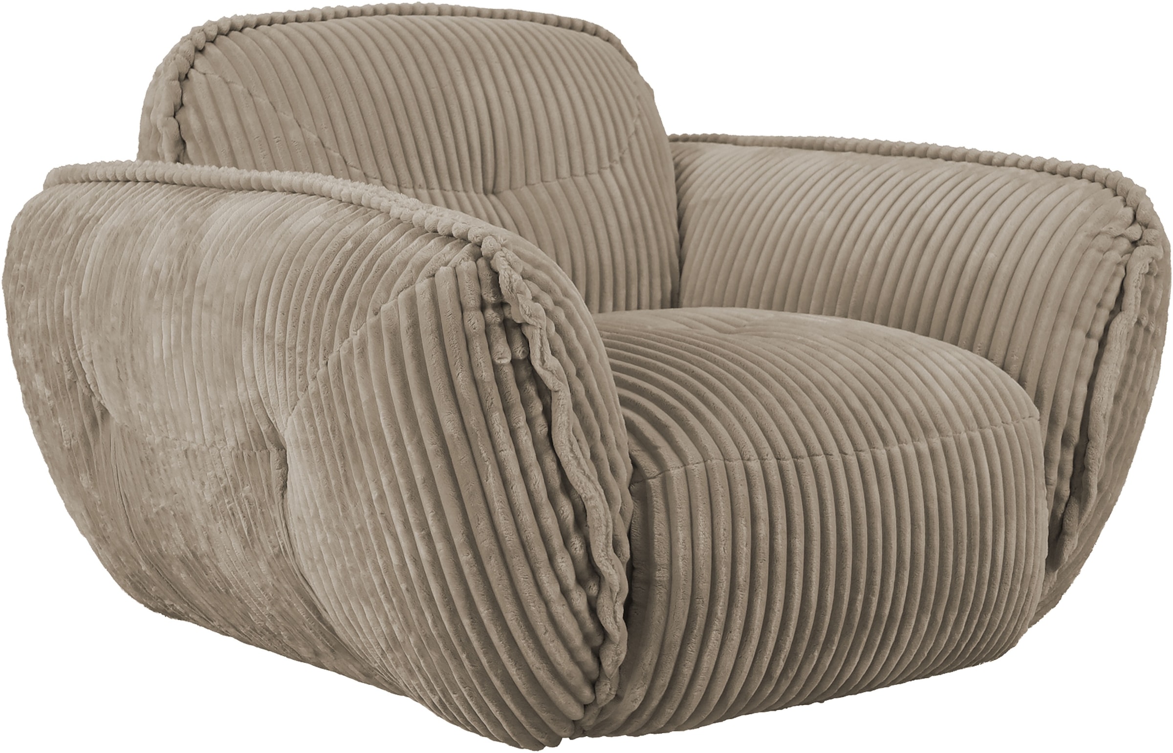 TRENDMANUFAKTUR Sessel »Be Fluffy, mit Rundumbezug, moderner breiter Kedernaht« mit softem Sitzkomfort, in hochwertigem Breitcord mit weicher Haptik