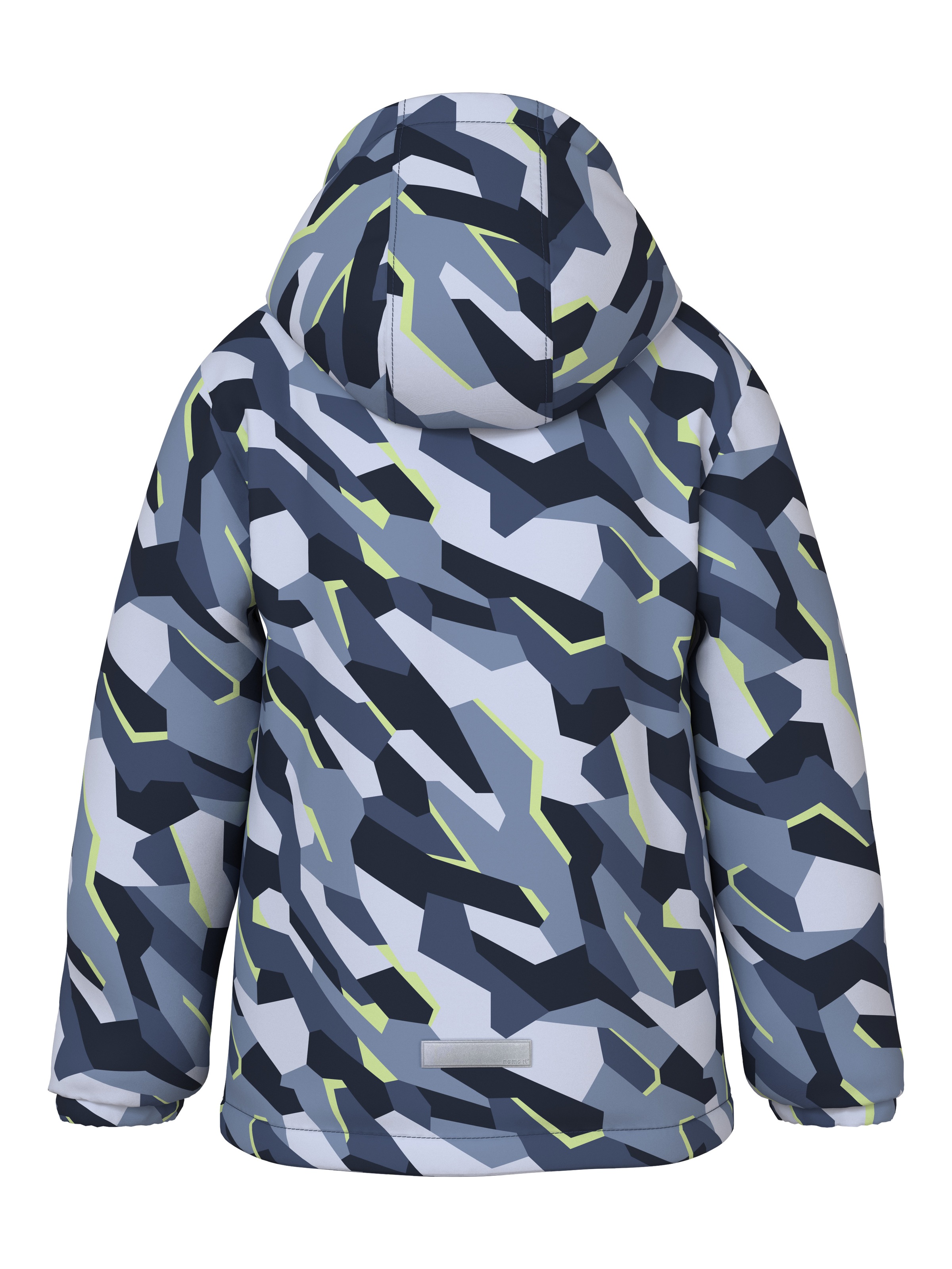 Name It Outdoorjacke »NKMMAX JACKET PA AOP NOOS« mit Kapuze Kunstfaser, reflektierende Details